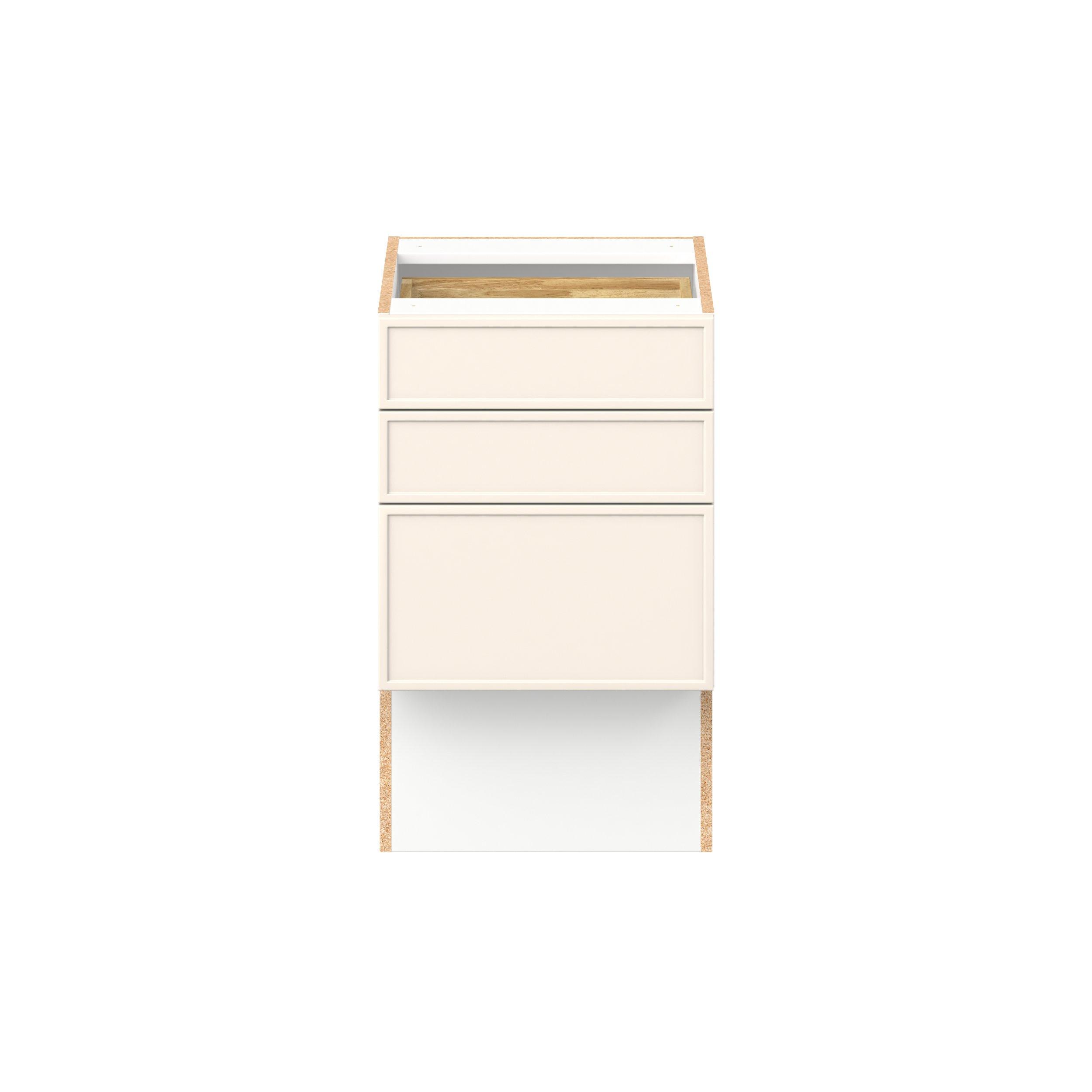 Linden 18 in. Painted Washed Linen Vanity Drawer Base Cabinet