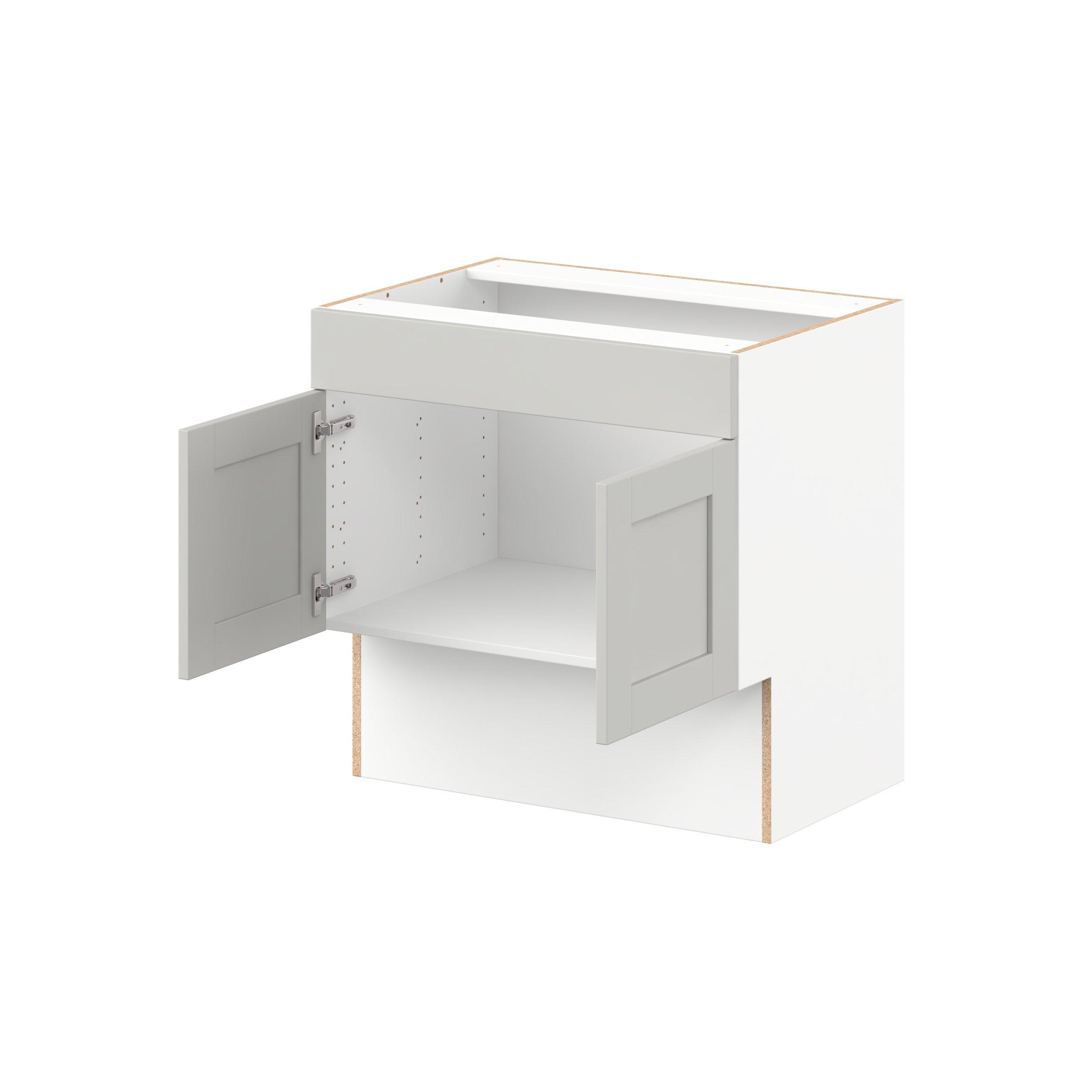 Summerhill 30 in. Light Gray Vanity Sink Base Cabinet with False Front
