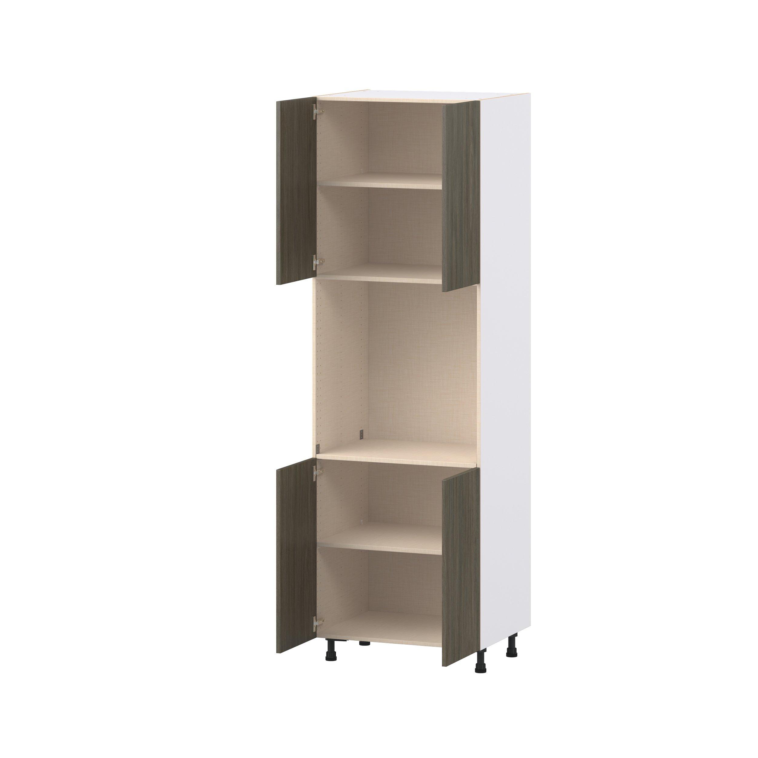Glenwood 30 in. Burnt Walnut Door Single Oven Pantry Cabinet