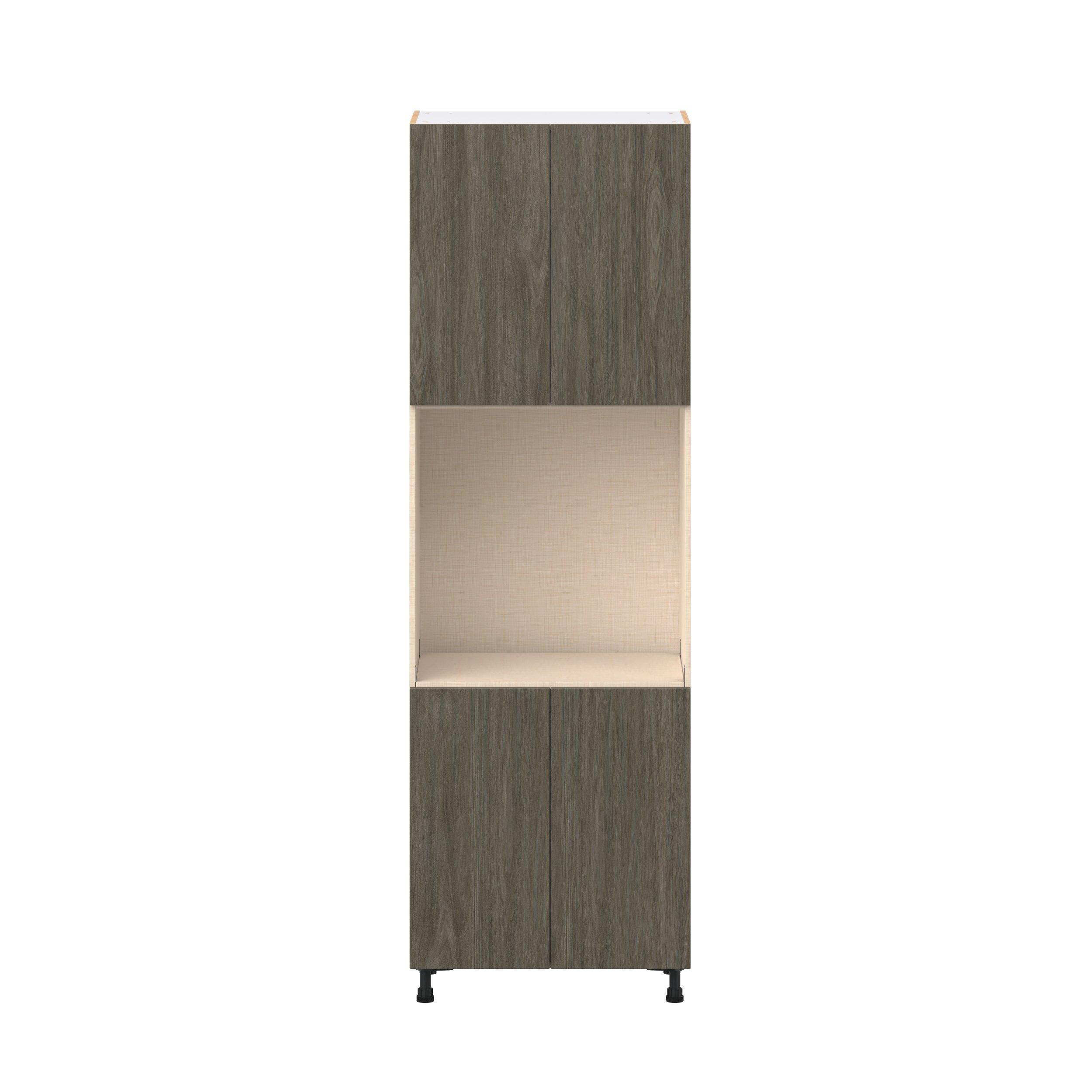 Glenwood 30 in. Burnt Walnut Door Single Oven Pantry Cabinet