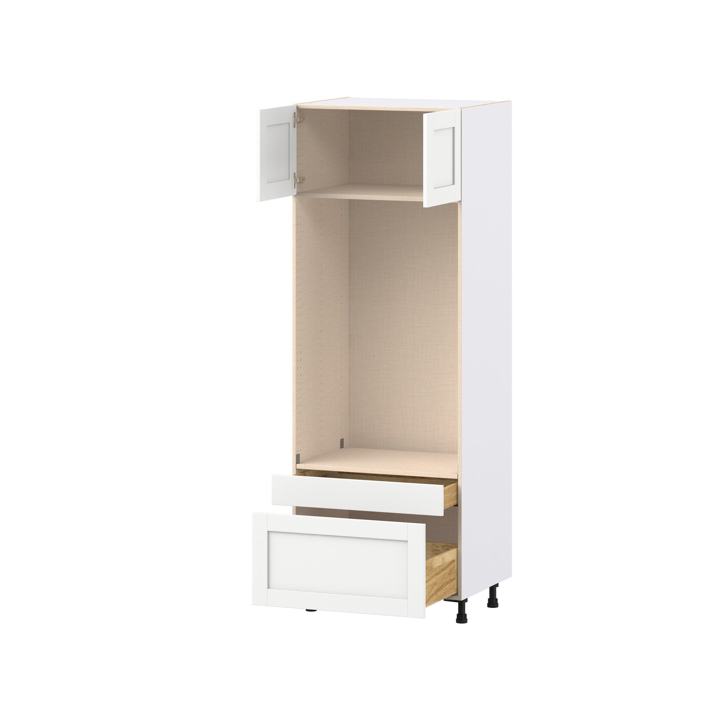 Summerhill 30 in. Bright White Door and Drawer Microwave/Oven Pantry Cabinet