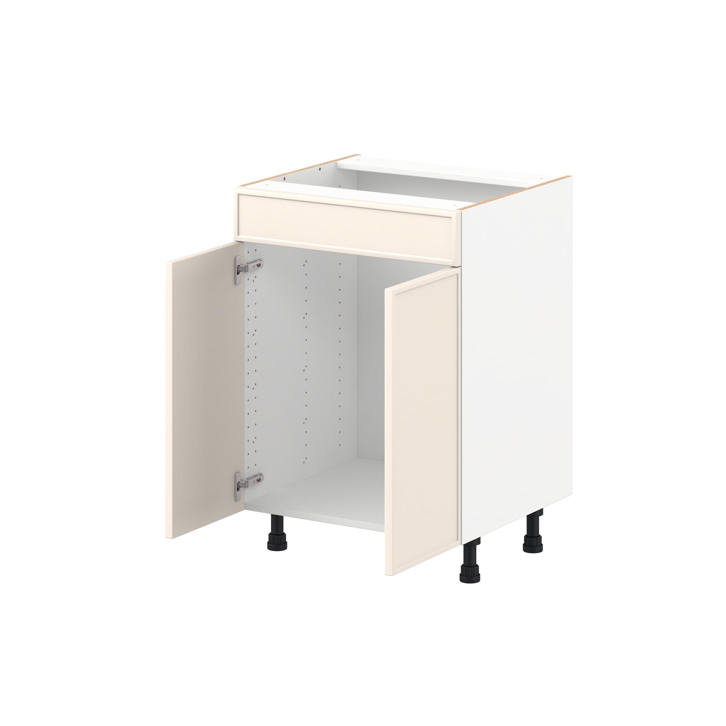 Linden 24 in. Painted Washed Linen Vanity Sink Base Cabinet with False Front
