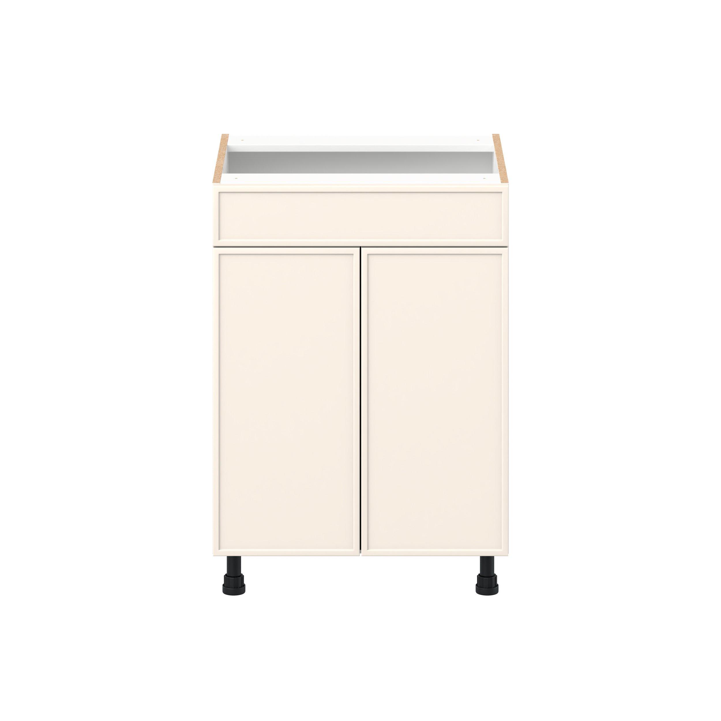 Linden 24 in. Painted Washed Linen Vanity Sink Base Cabinet with False Front