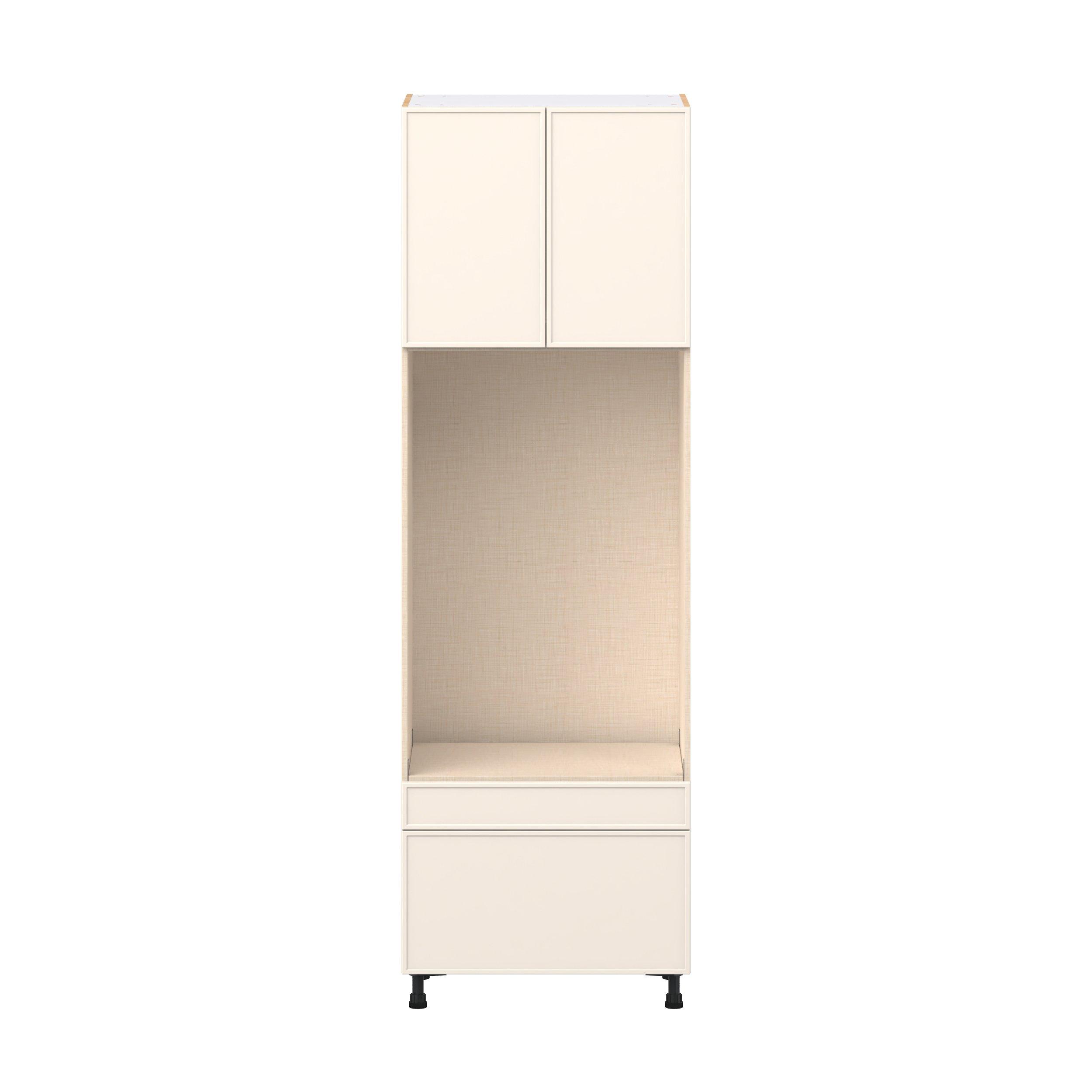Linden 30 in. Painted Washed Linen Door and Drawer Microwave/Oven Pantry Cabinet