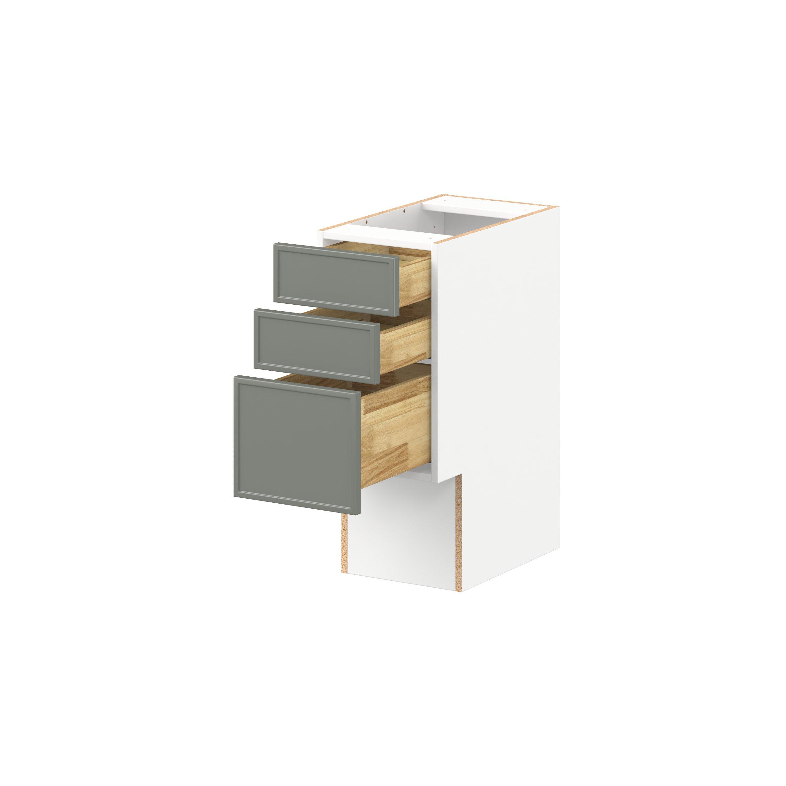 Linden 12 in. Painted Moss Green Vanity Drawer Base Cabinet - ADA