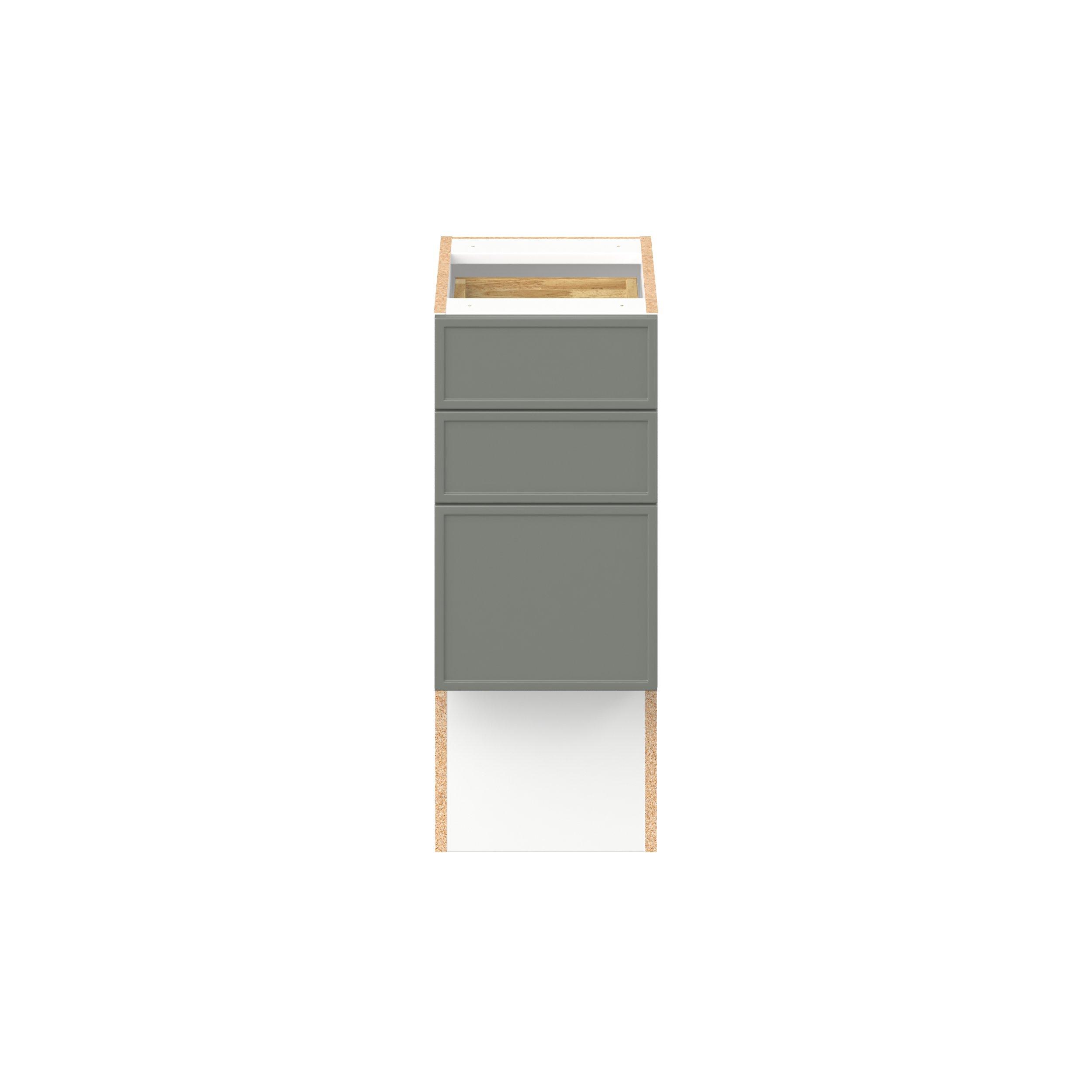 Linden 12 in. Painted Moss Green Vanity Drawer Base Cabinet - ADA