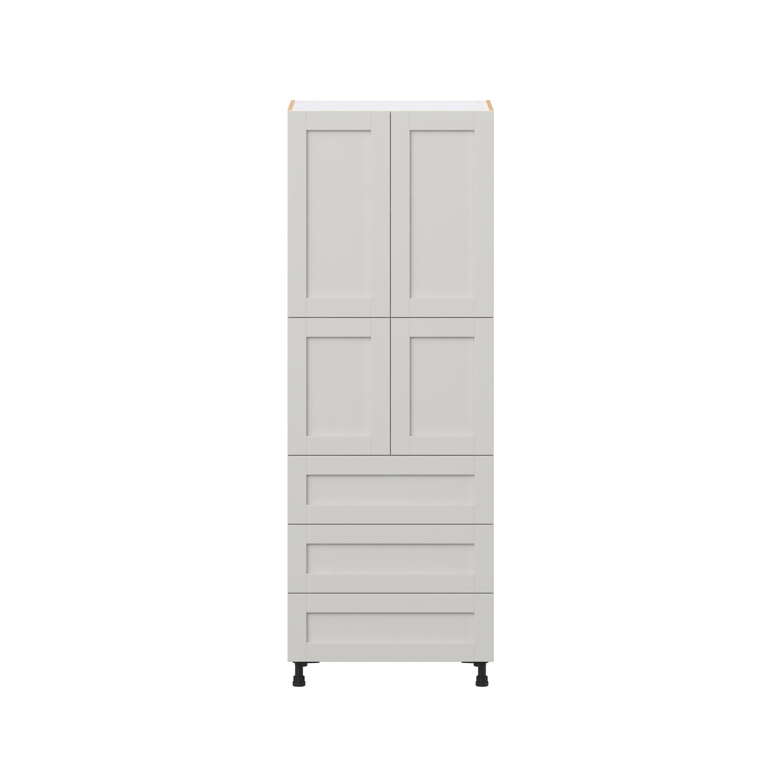 Summerhill 30 in. Light Gray Door and Drawer Pantry Cabinet with Inner Pull-Out