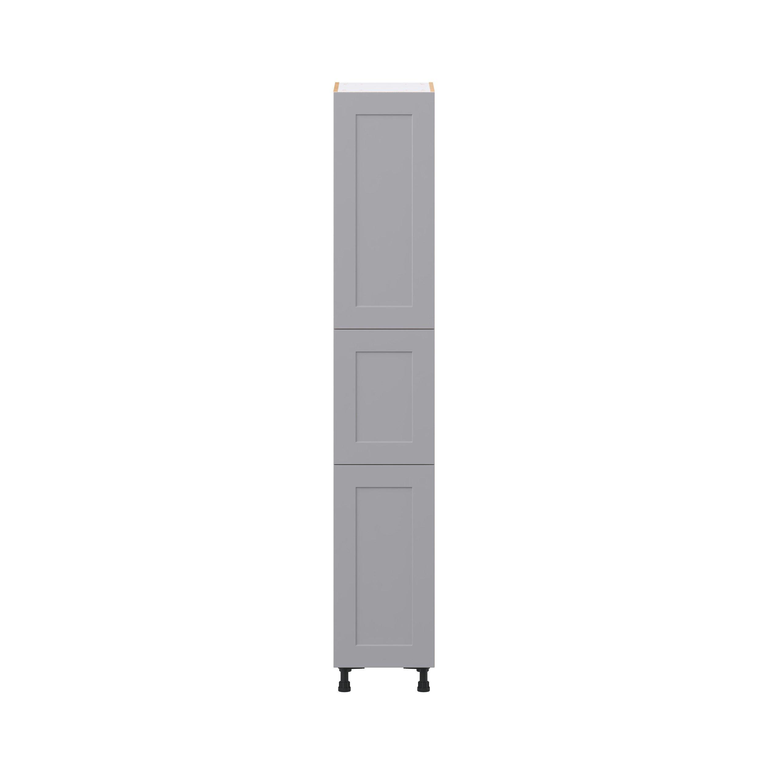 Candler 15 in. Painted Slate Gray Pantry Cabinet with Inner Pull-Out Drawer