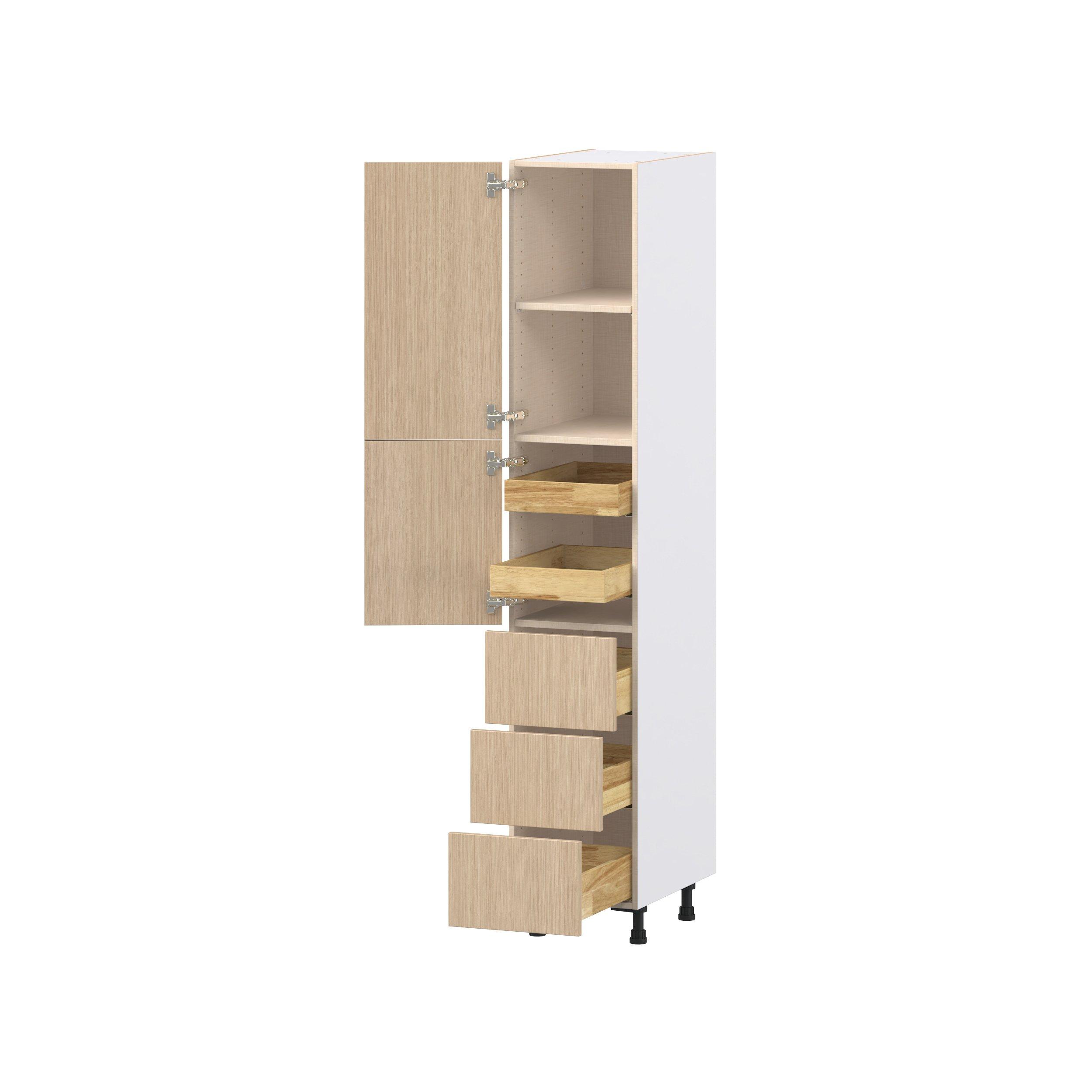 Glenwood 15 in. Mojavi Oak Door and Drawer Pantry Cabinet with Inner Pull-Out