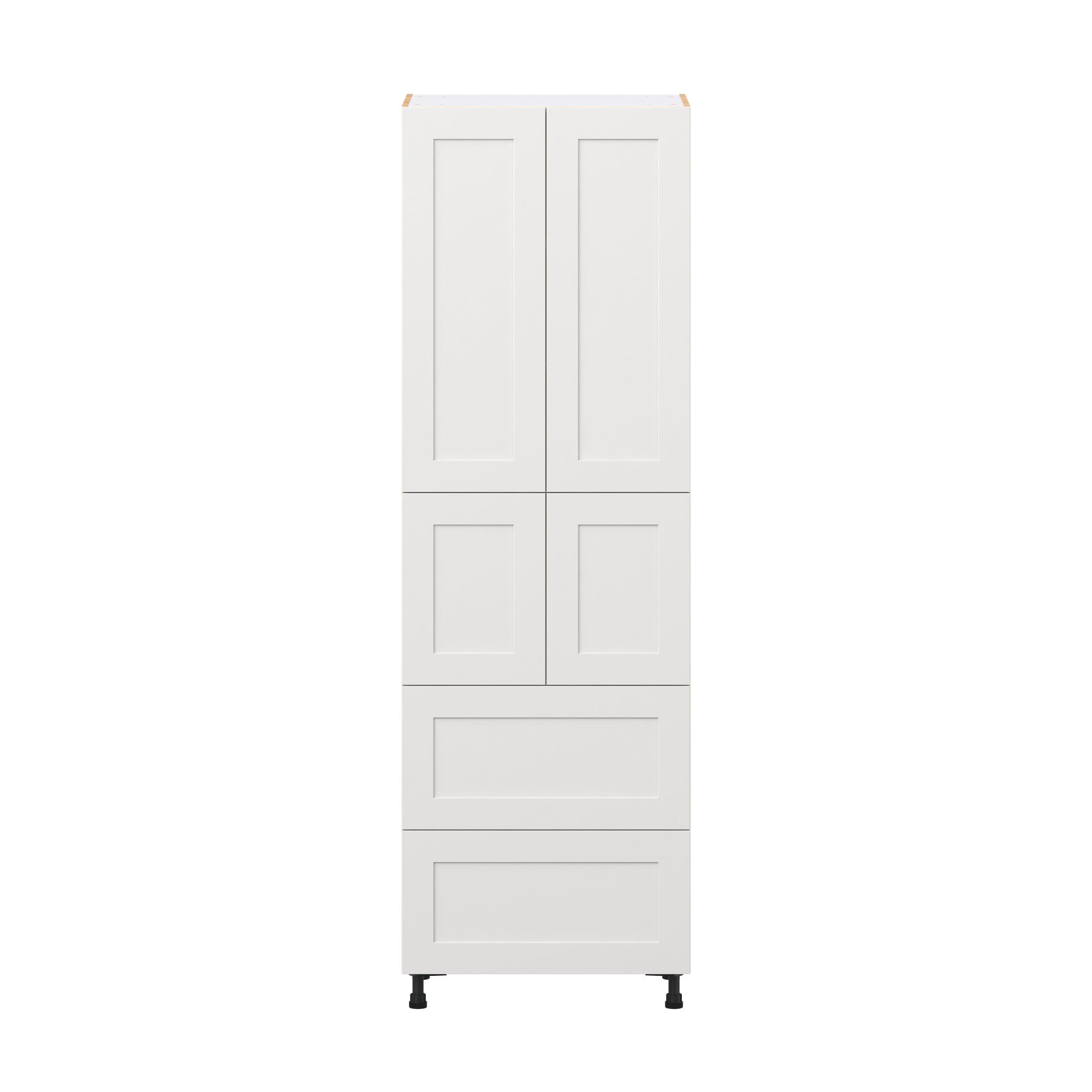 Candler 30 in. Painted Warm White Door and Drawer Pantry Cabinet with Inner Pull-Out