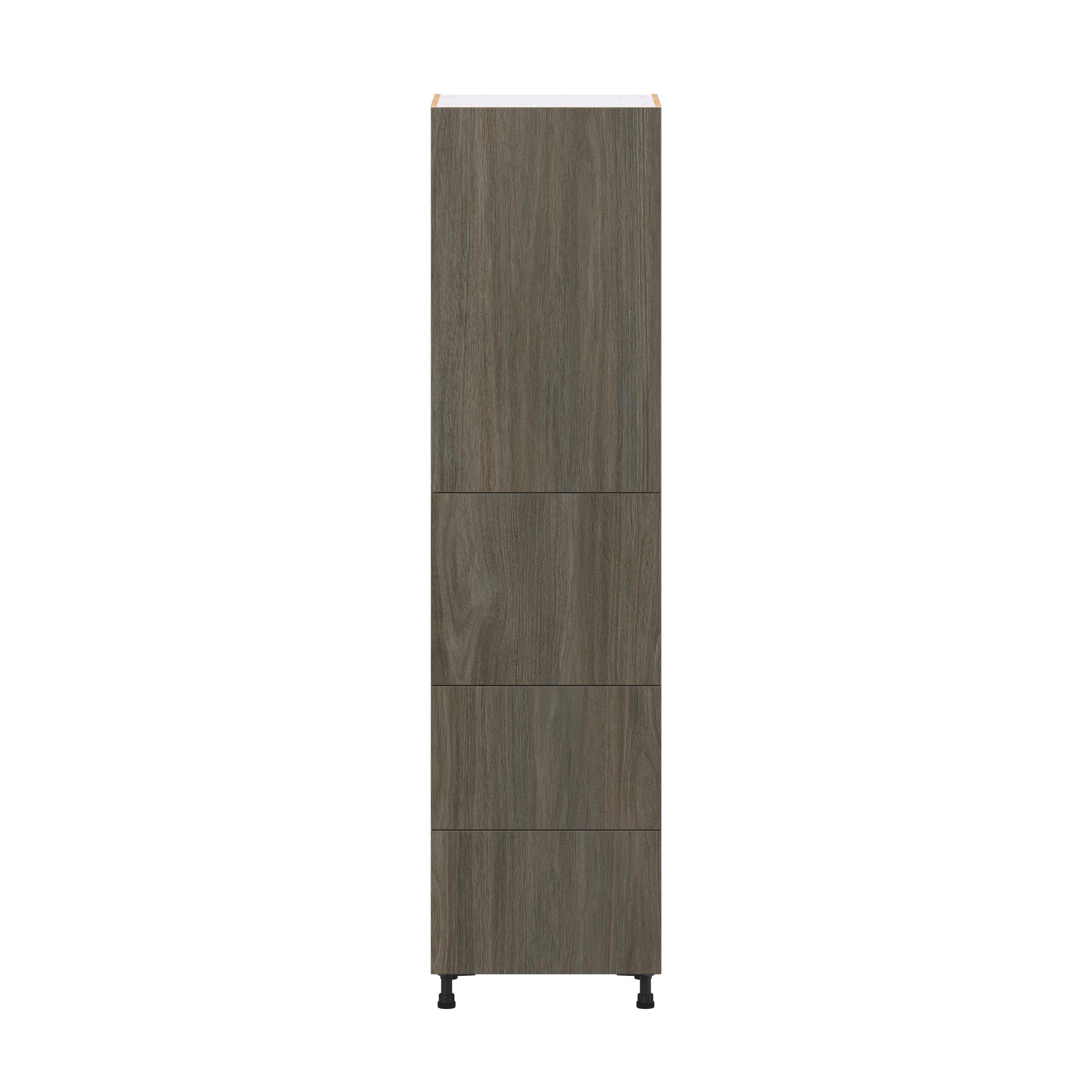 Glenwood 24 in. Burnt Walnut Door and Drawer Pantry Cabinet with Inner Pull-Out
