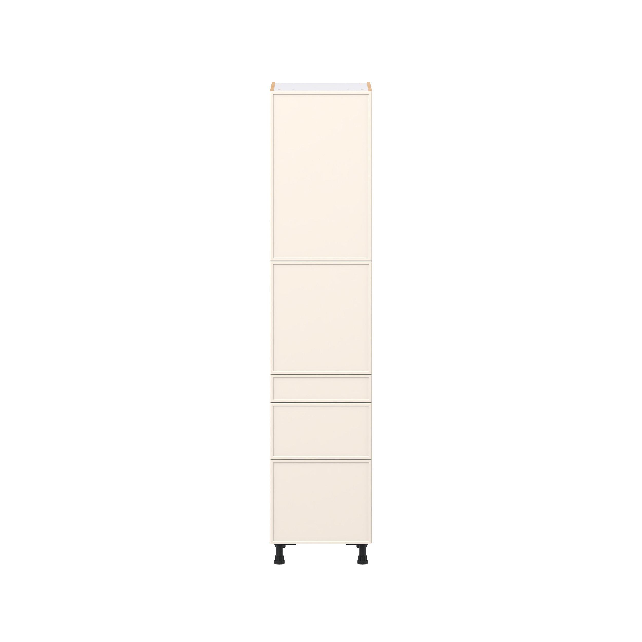 Linden 18 in. Painted Washed Linen Door and Drawer Pantry Cabinet with Inner Pull-Out