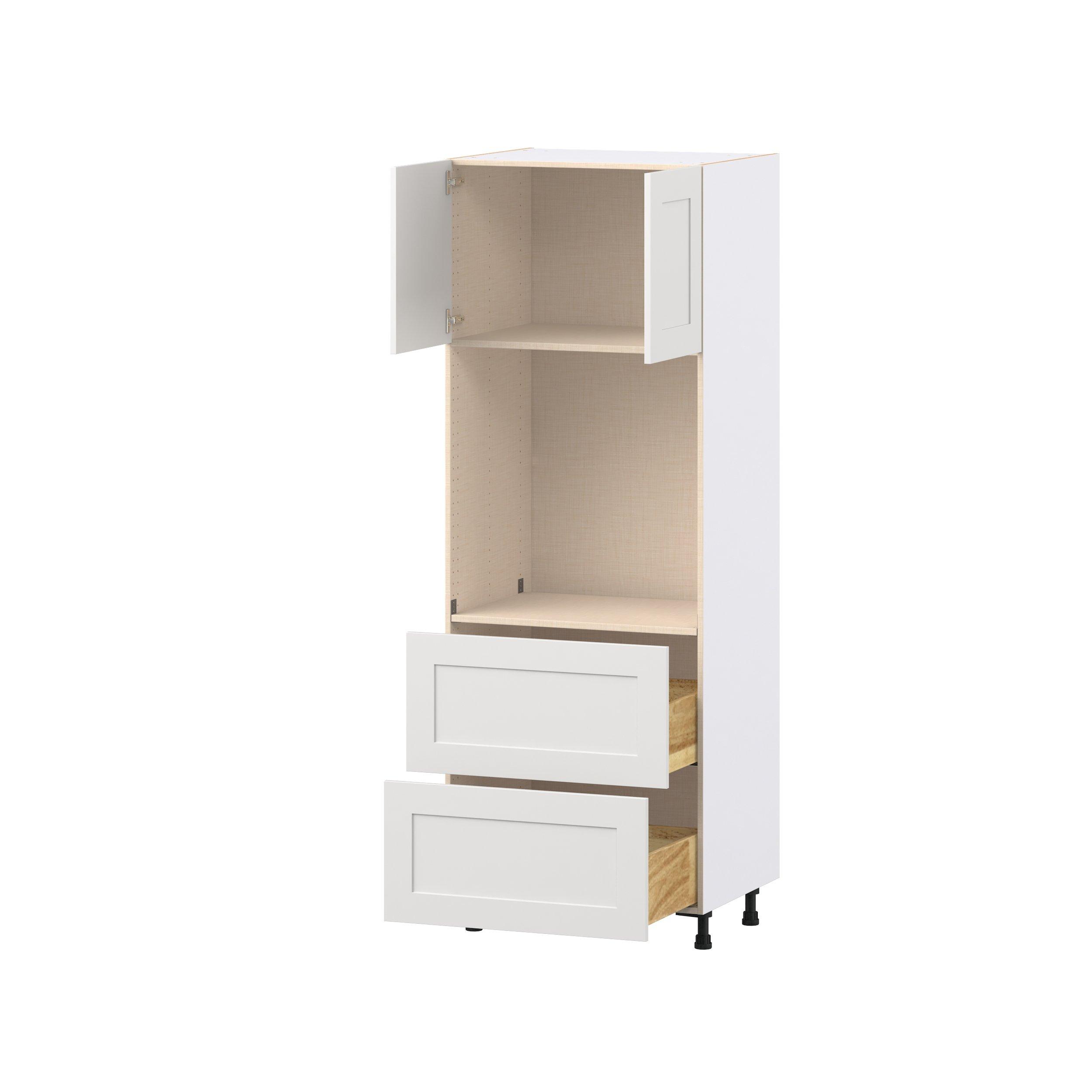 Candler 30 in. Painted Warm White Door and Drawer Single Oven Pantry Cabinet