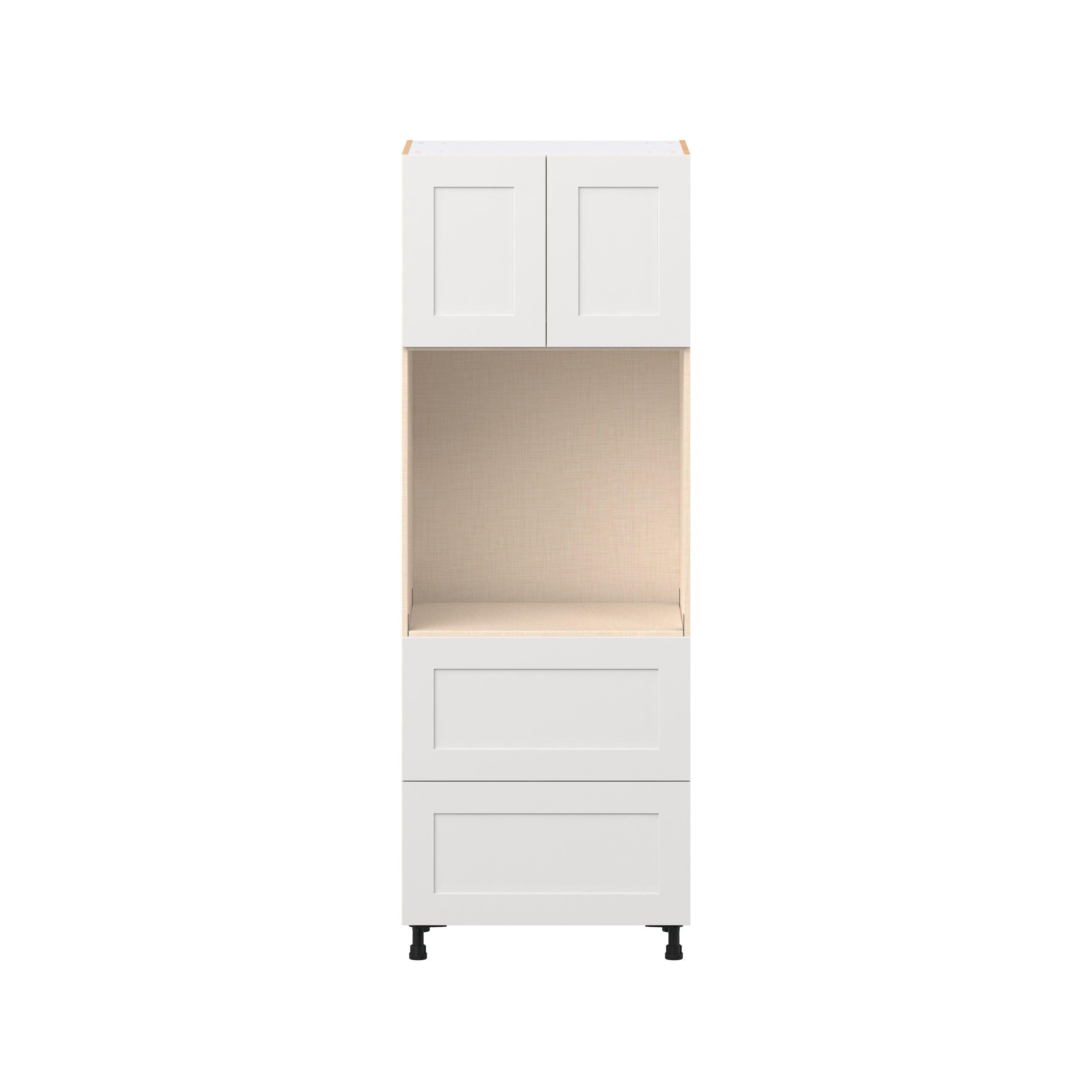 Candler 30 in. Painted Warm White Door and Drawer Single Oven Pantry Cabinet
