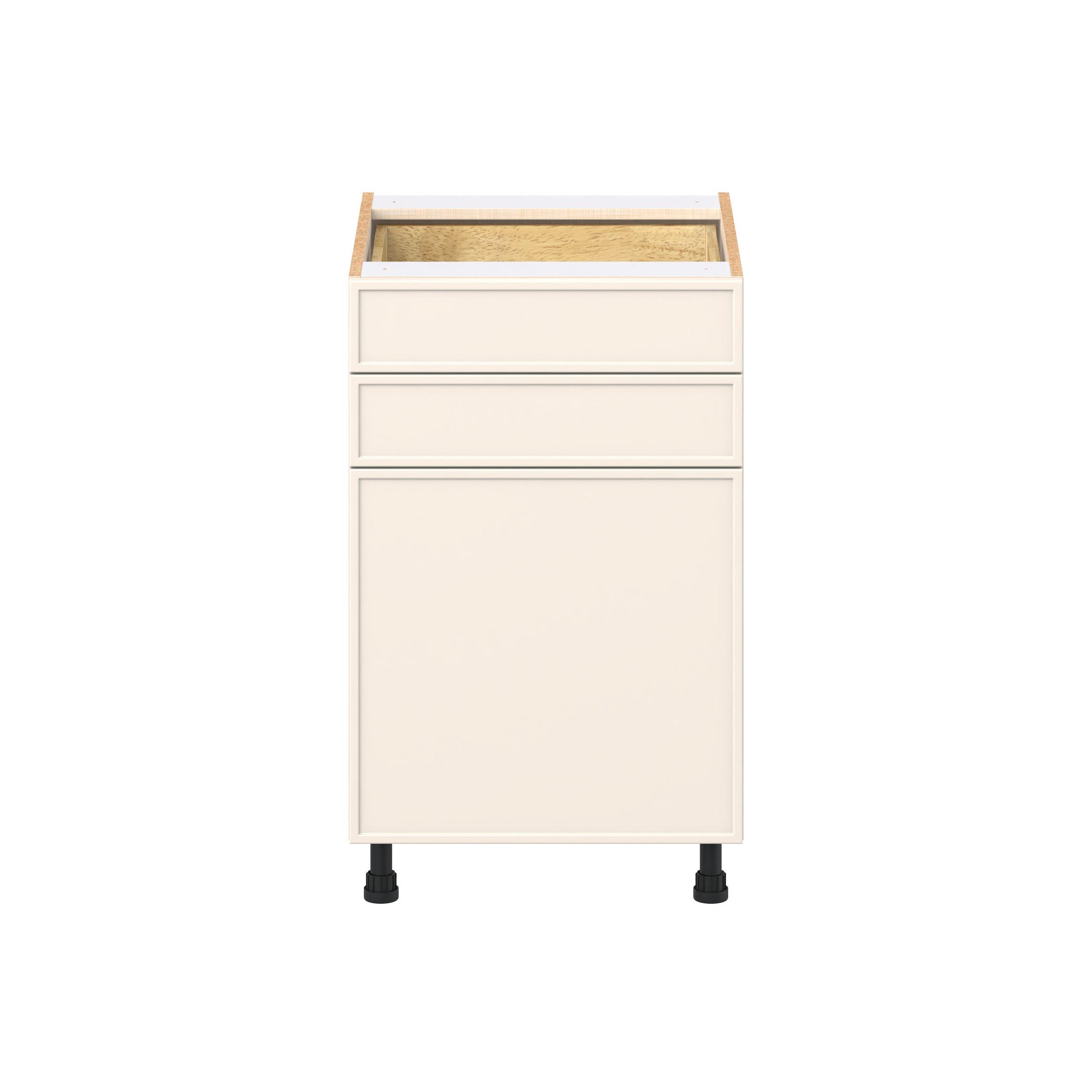 Linden 21 in. Painted Washed Linen Door and Drawer Base Cabinet
