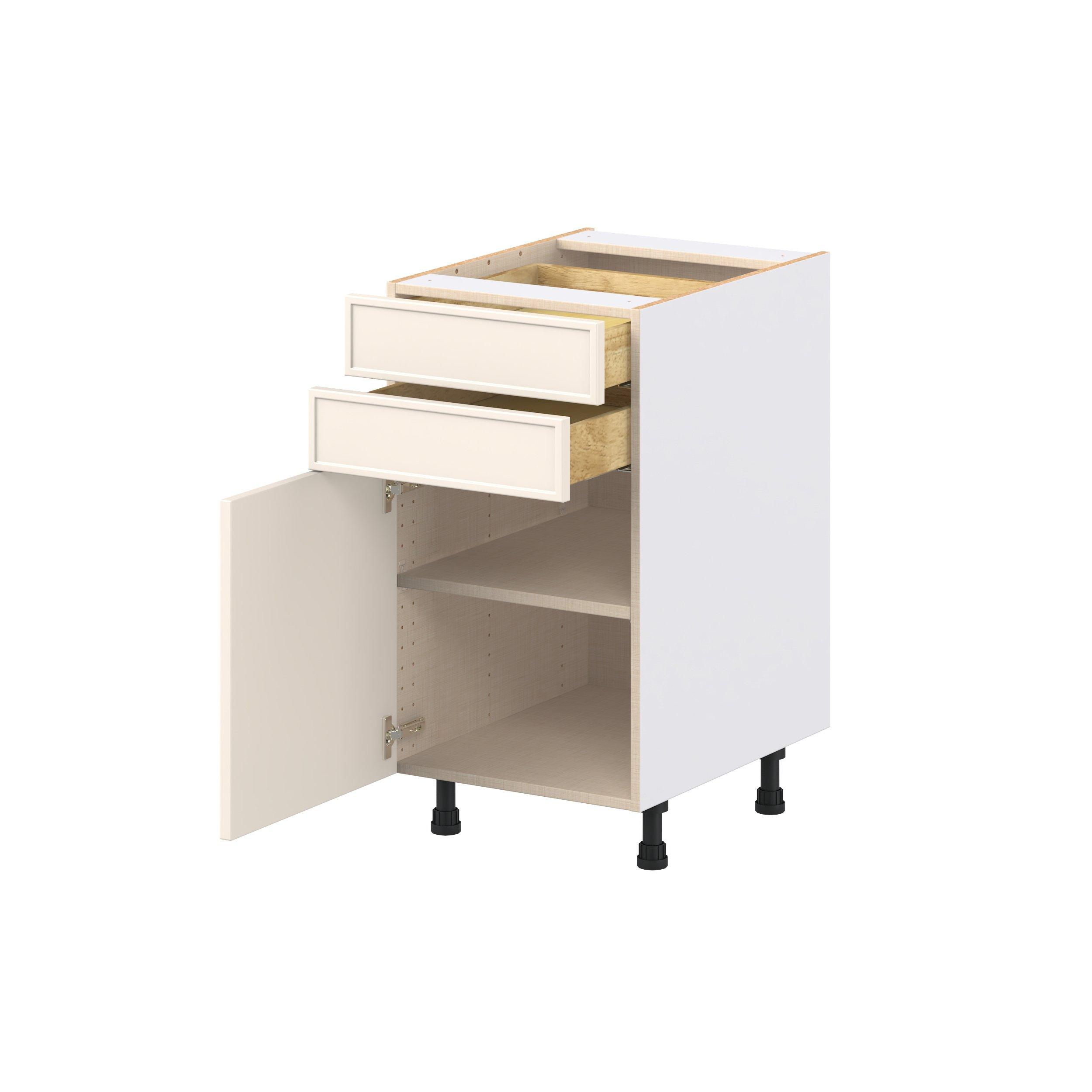 Linden 18 in. Painted Washed Linen Door and Drawer Base Cabinet