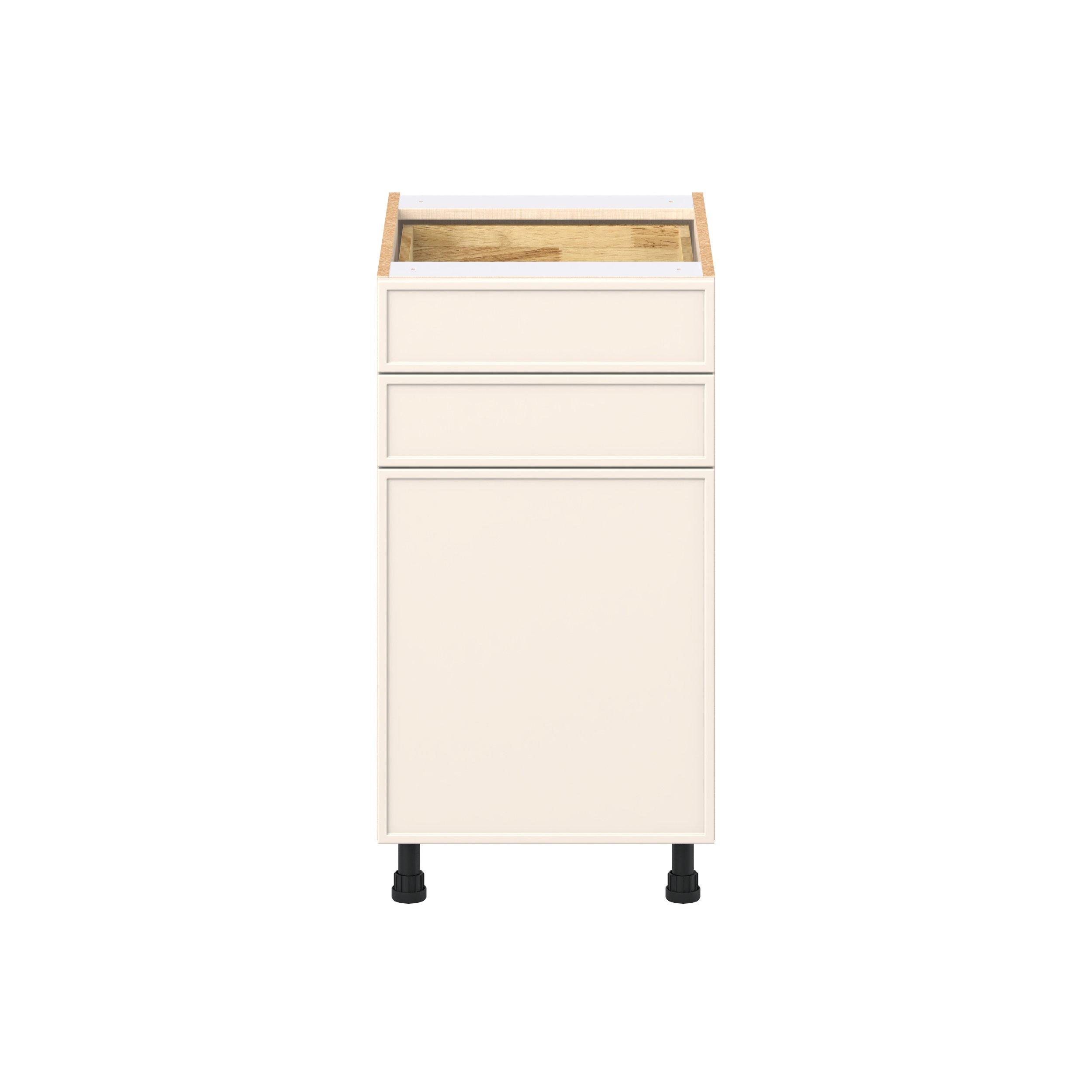 Linden 18 in. Painted Washed Linen Door and Drawer Base Cabinet