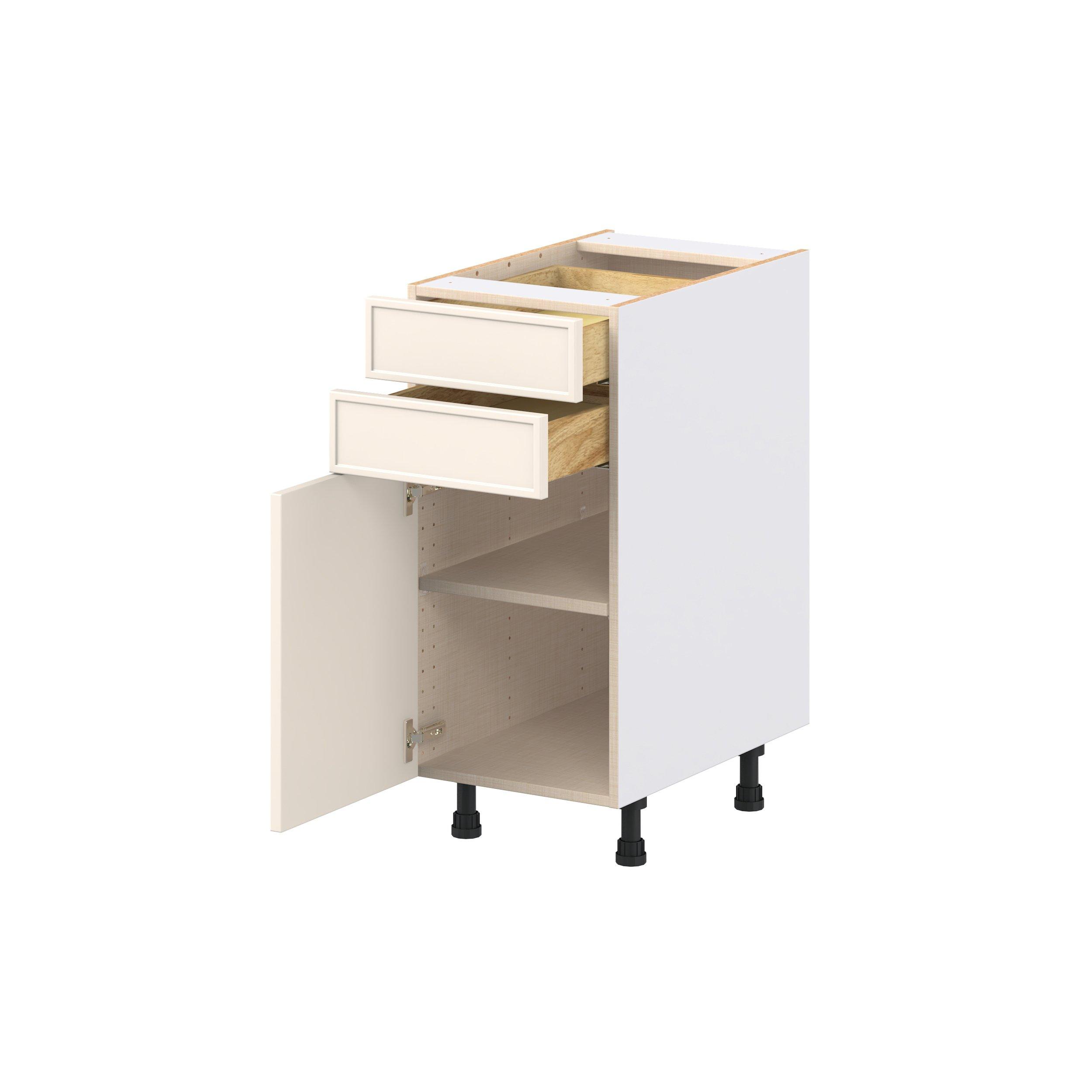 Linden 15 in. Painted Washed Linen Door and Drawer Base Cabinet