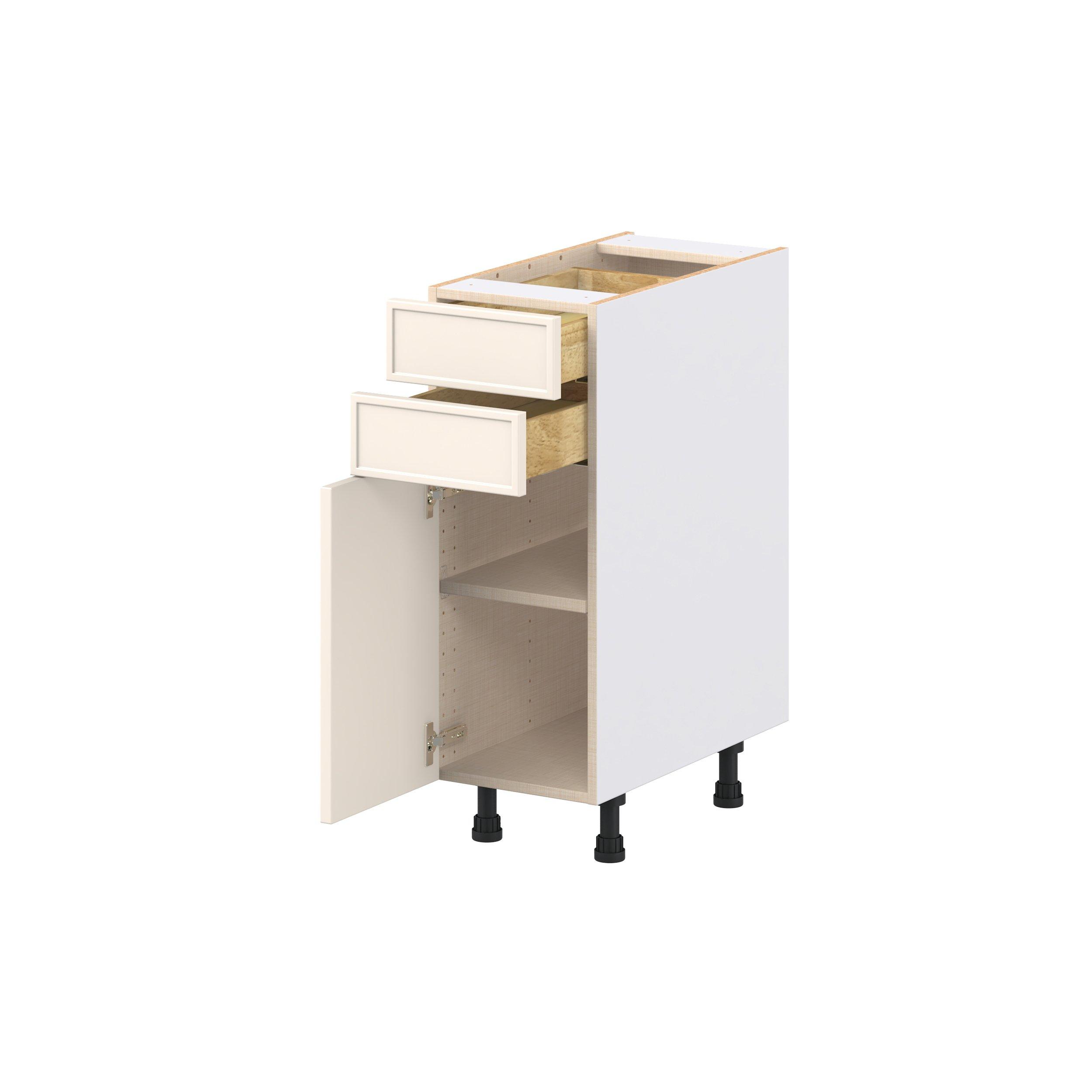 Linden 12 in. Painted Washed Linen Door and Drawer Base Cabinet