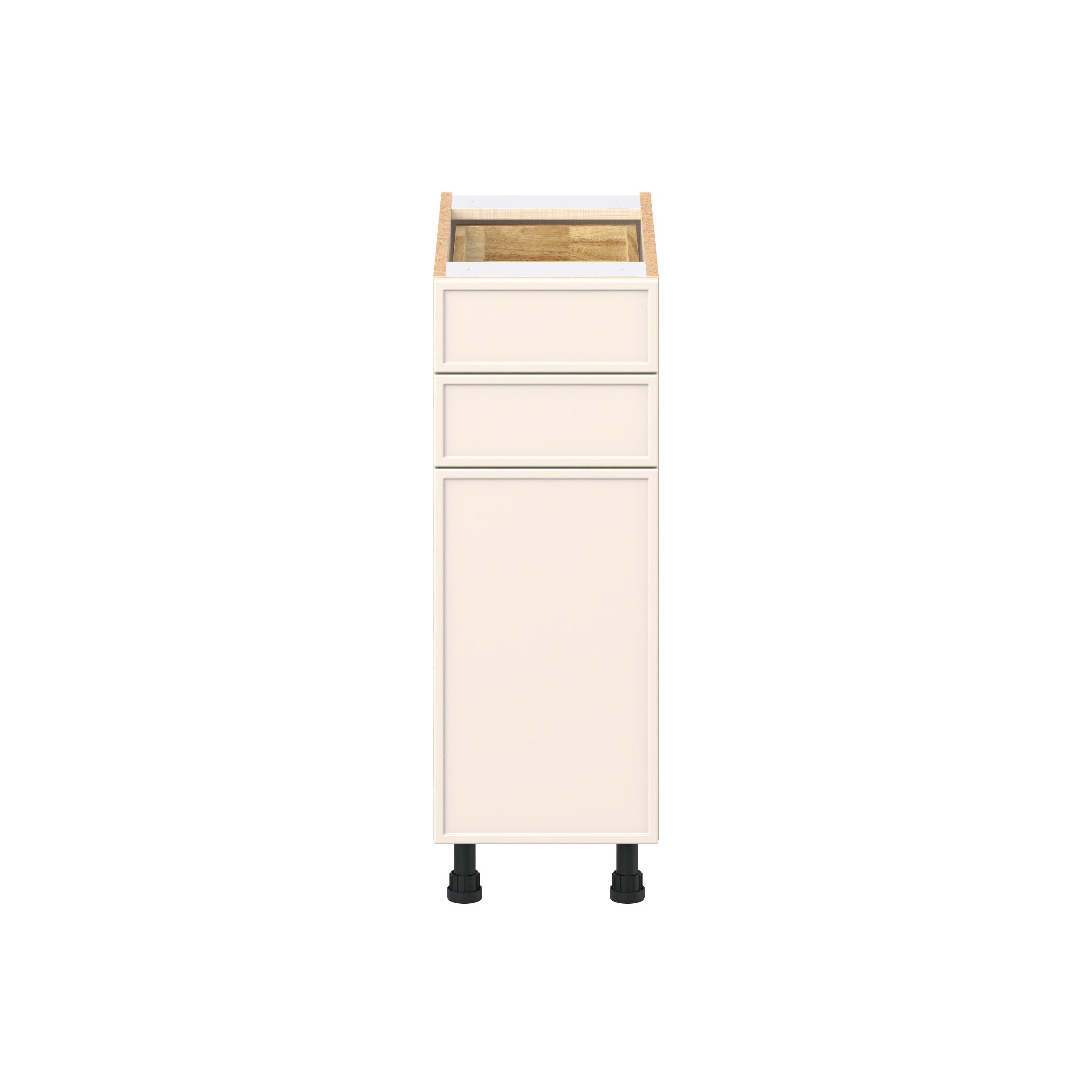 Linden 12 in. Painted Washed Linen Door and Drawer Base Cabinet