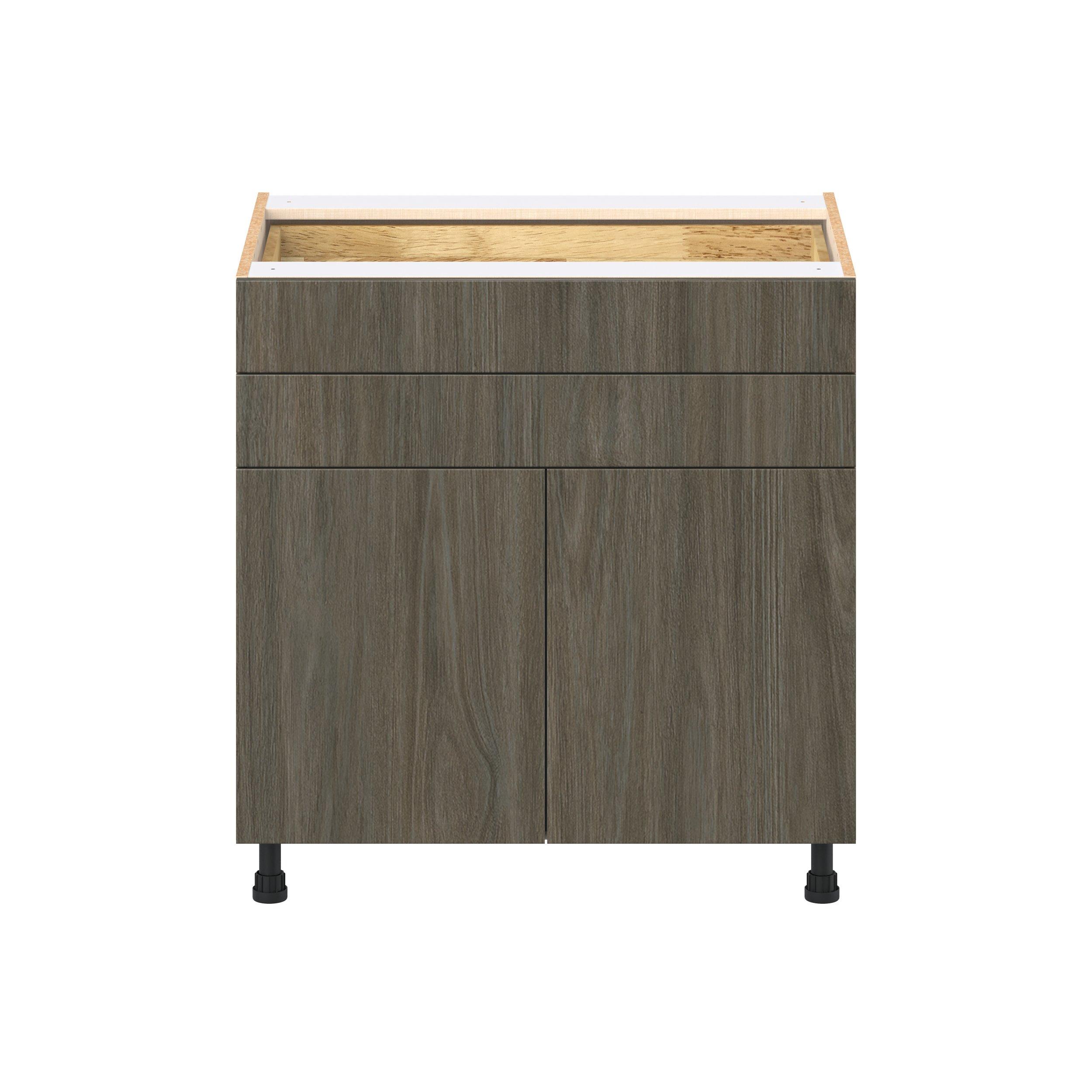 Glenwood 33 in. Burnt Walnut Door and Drawer Base Cabinet