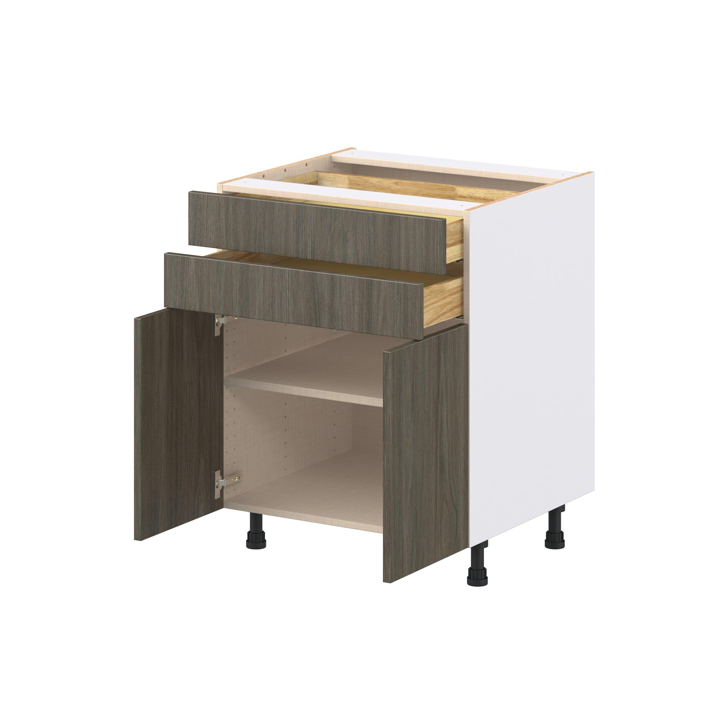 Glenwood 27 in. Burnt Walnut Door and Drawer Base Cabinet