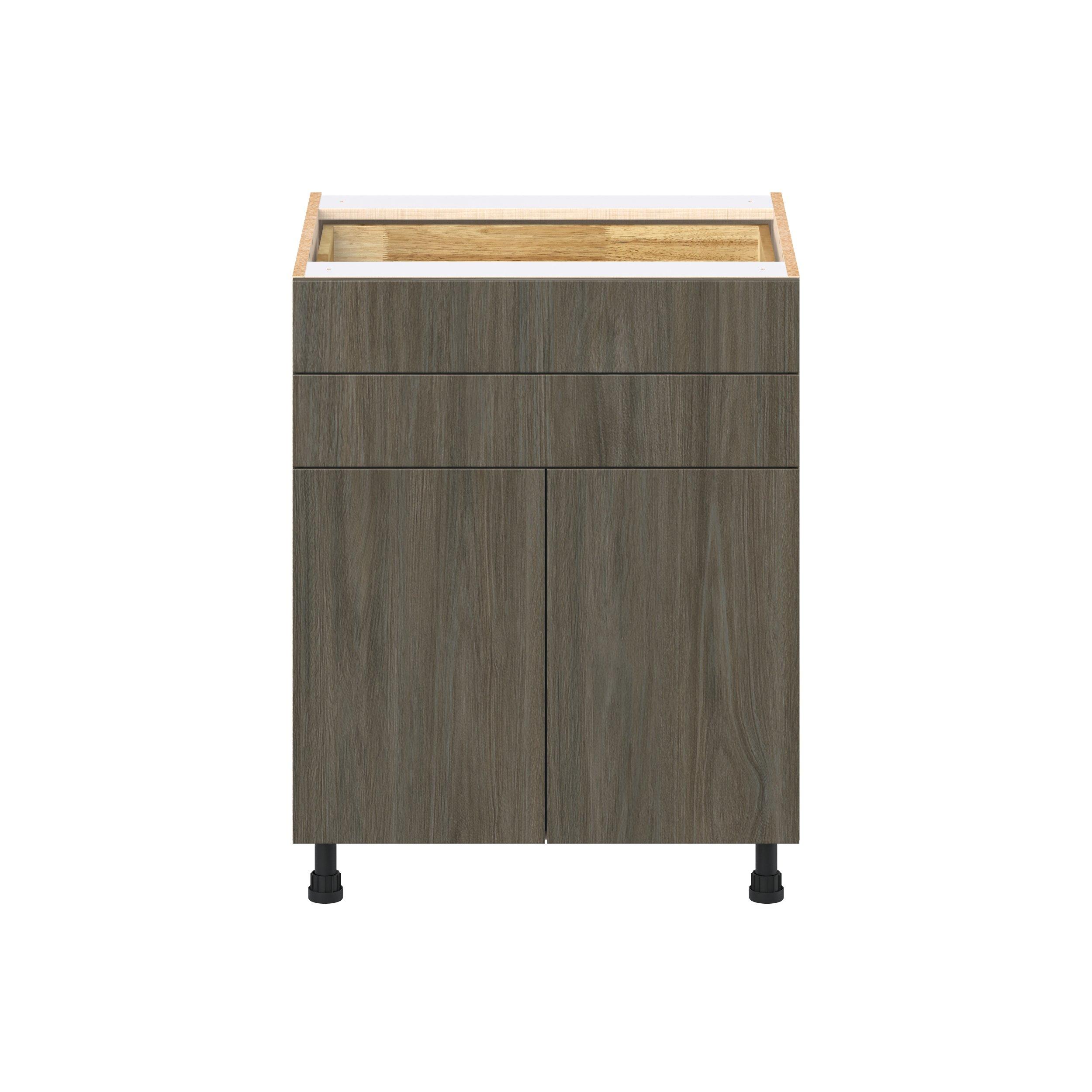 Glenwood 27 in. Burnt Walnut Door and Drawer Base Cabinet