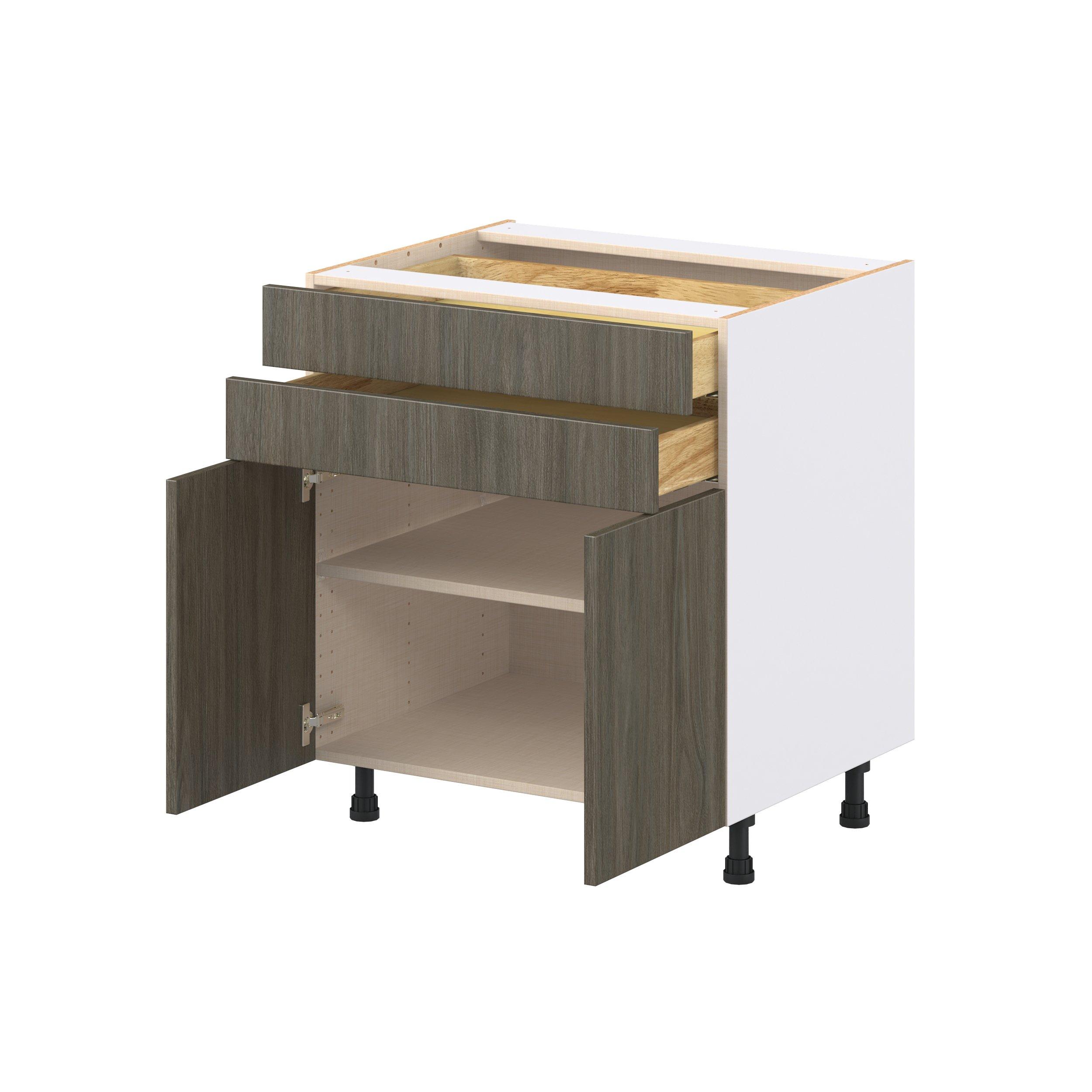 Glenwood 30 in. Burnt Walnut Door and Drawer Base Cabinet