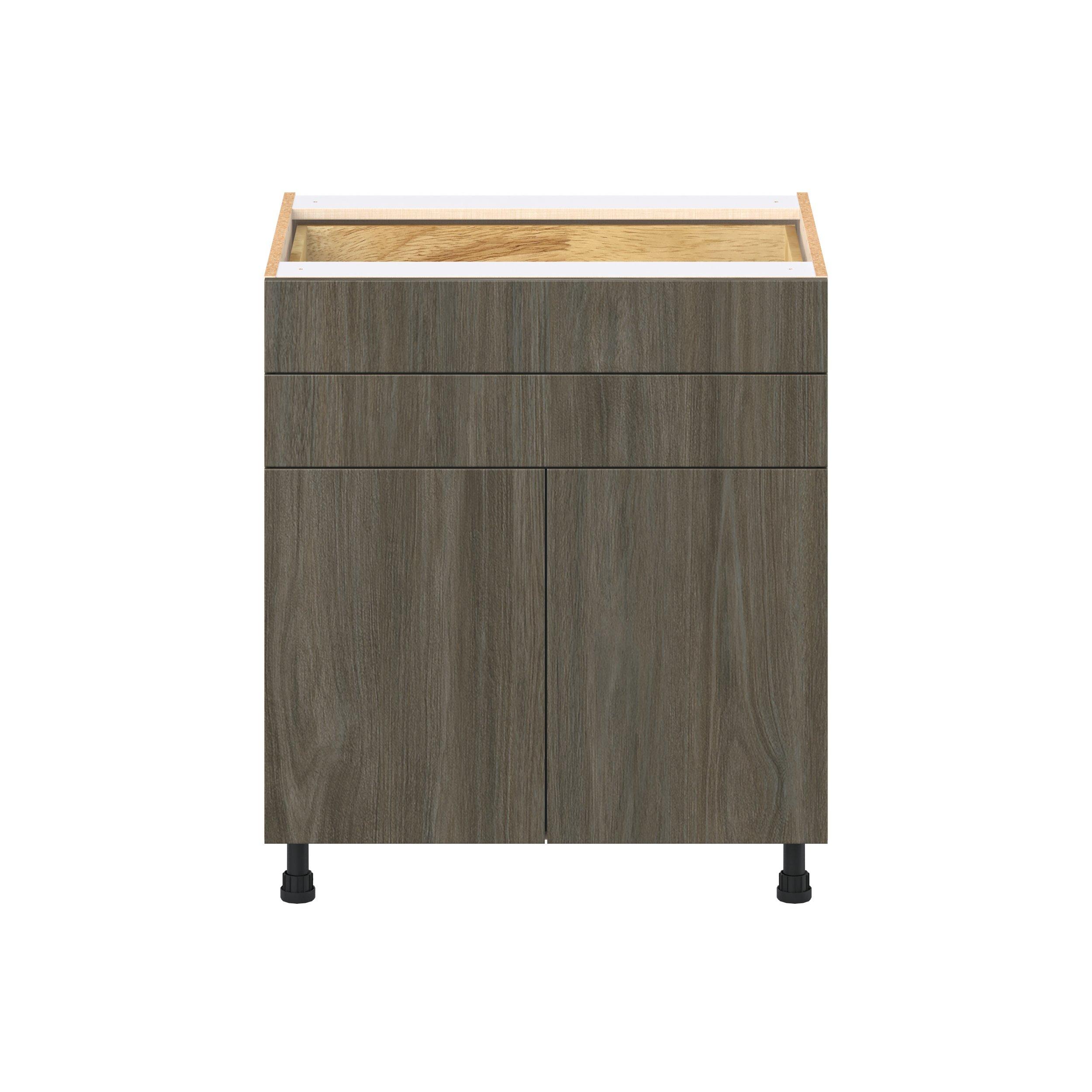 Glenwood 30 in. Burnt Walnut Door and Drawer Base Cabinet