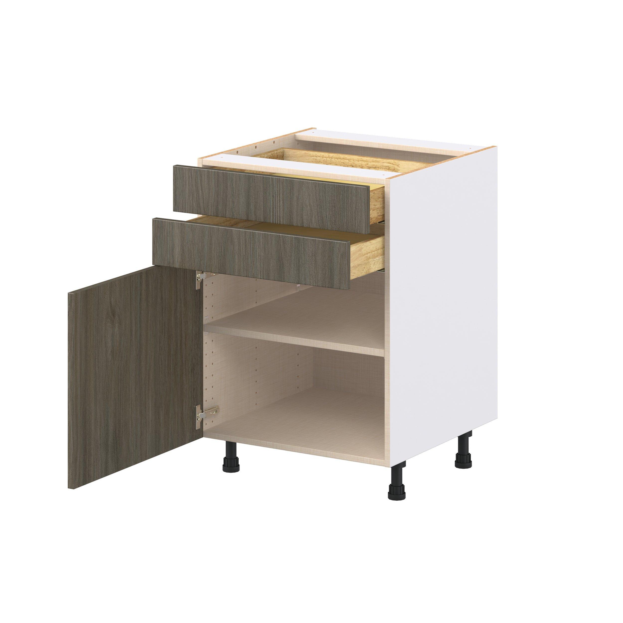 Glenwood 24 in. Burnt Walnut Door and Drawer Base Cabinet