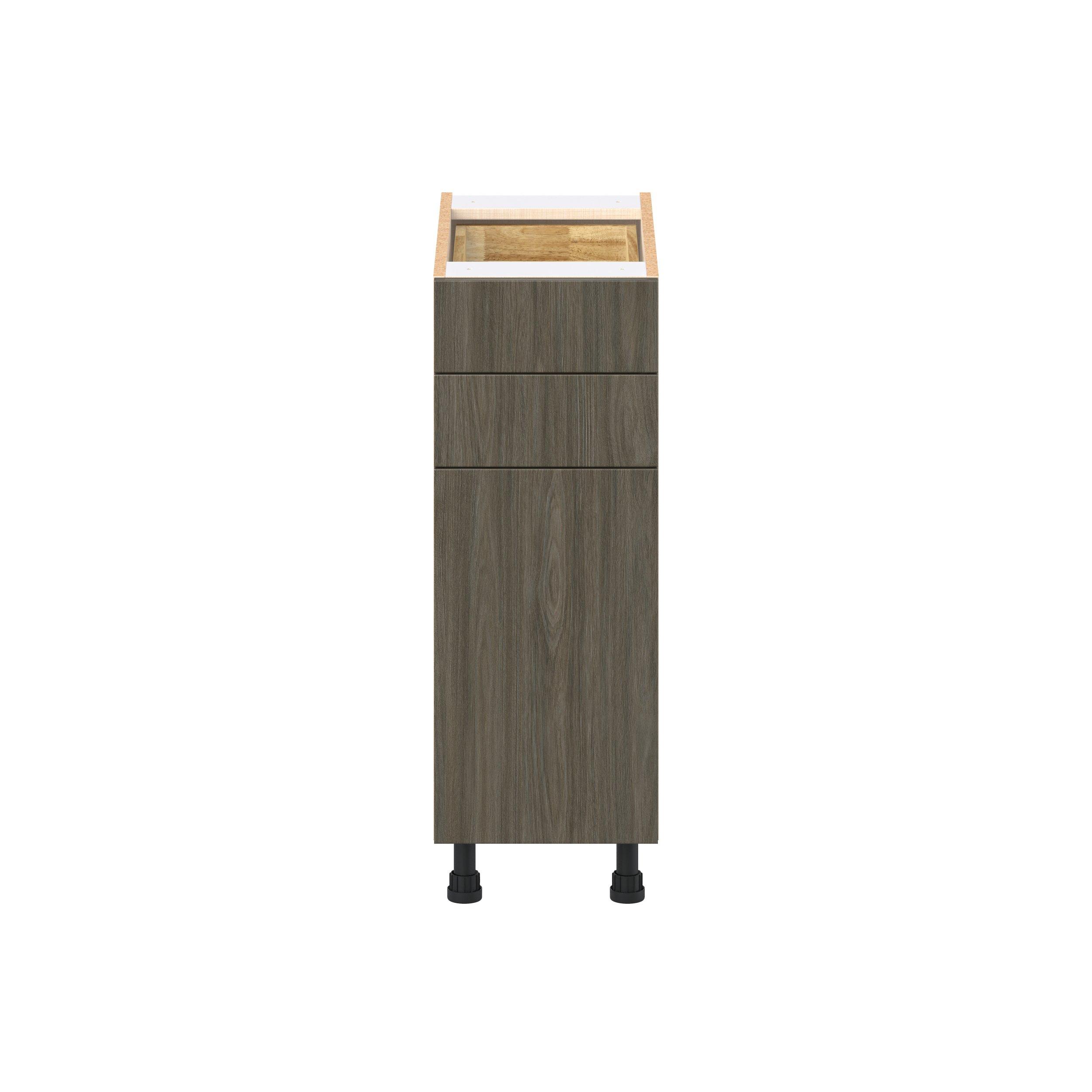Glenwood 12 in. Burnt Walnut Door and Drawer Base Cabinet