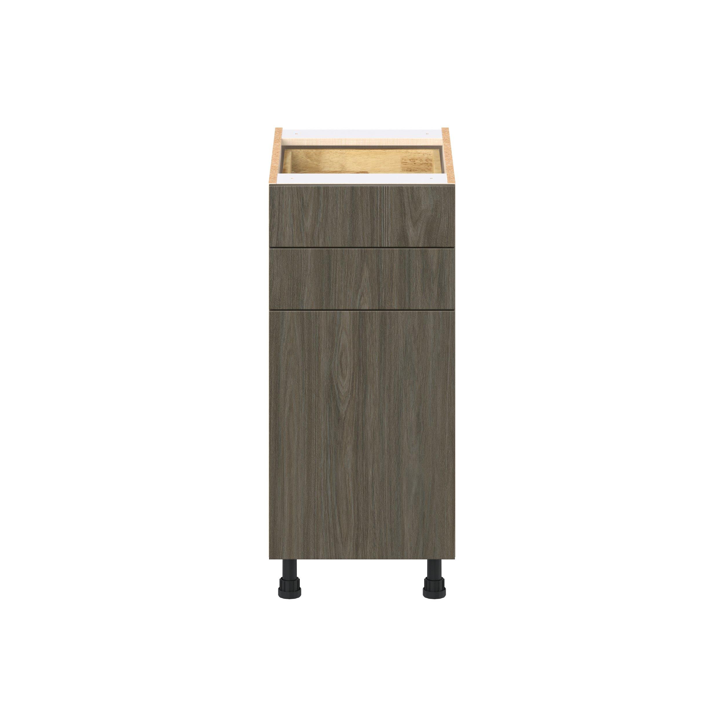Glenwood 15 in. Burnt Walnut Door and Drawer Base Cabinet