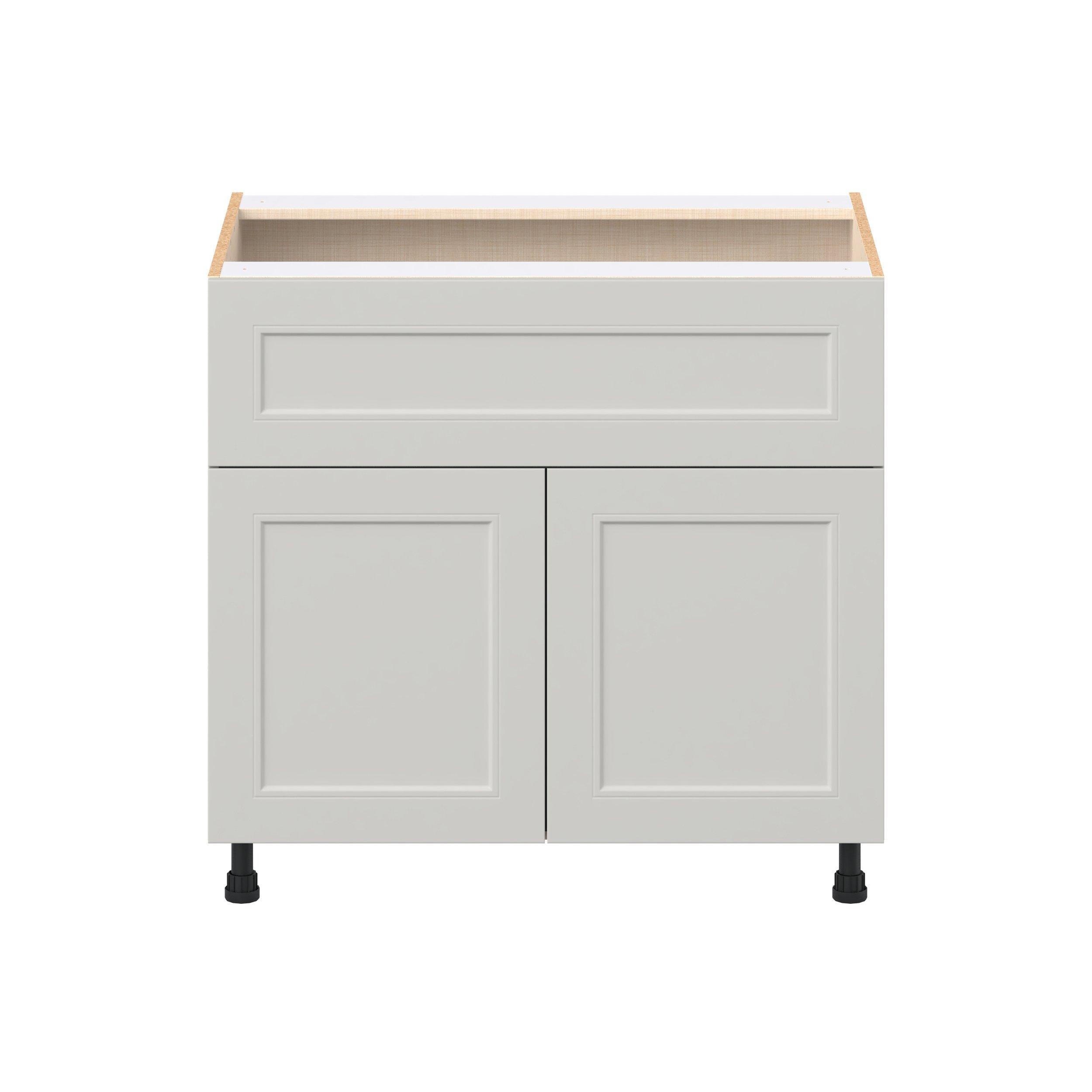 Lenox 36 in. Painted Light Gray Door and Drawer Base Cabinet