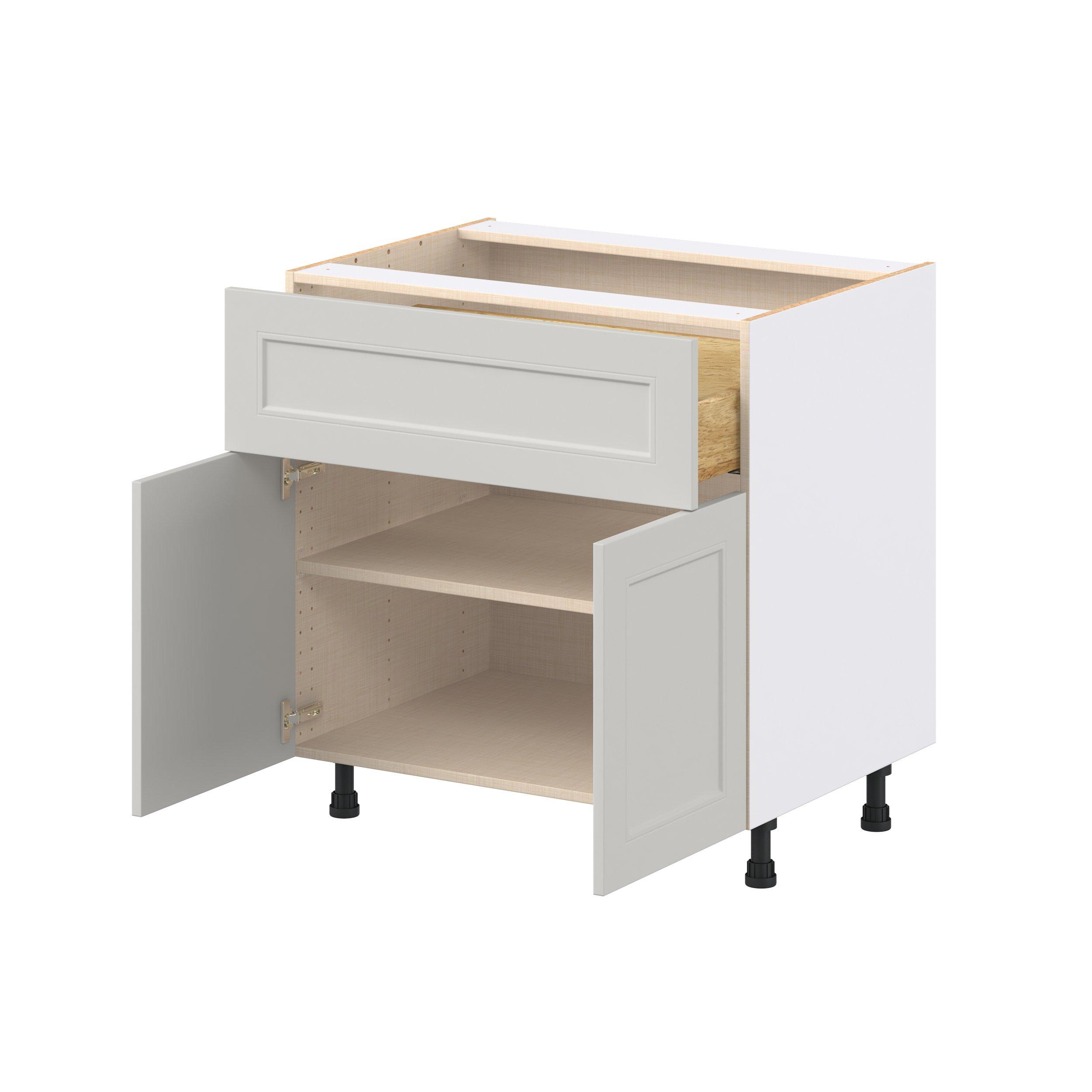 Lenox 33 in. Painted Light Gray Door and Drawer Base Cabinet