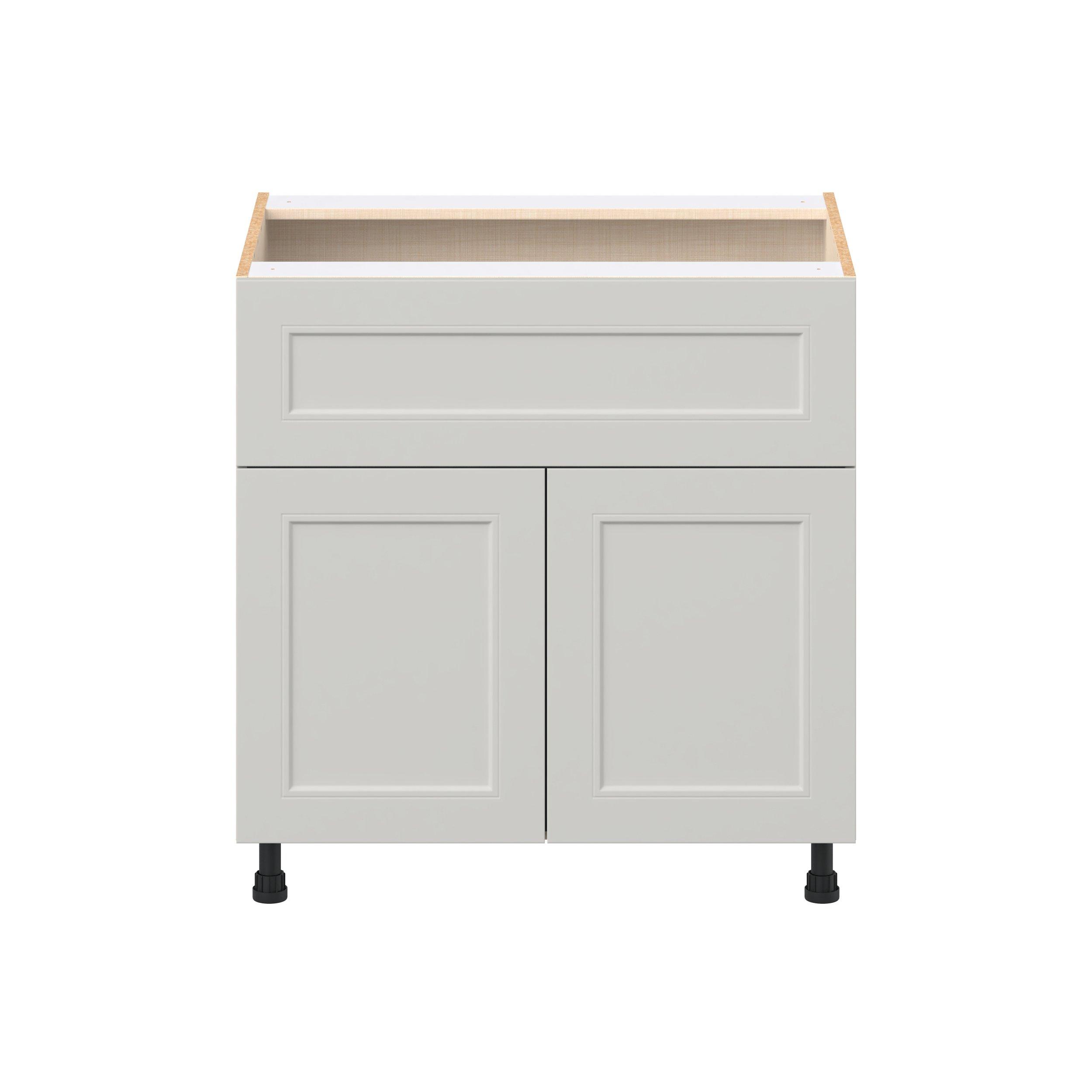 Lenox 33 in. Painted Light Gray Door and Drawer Base Cabinet