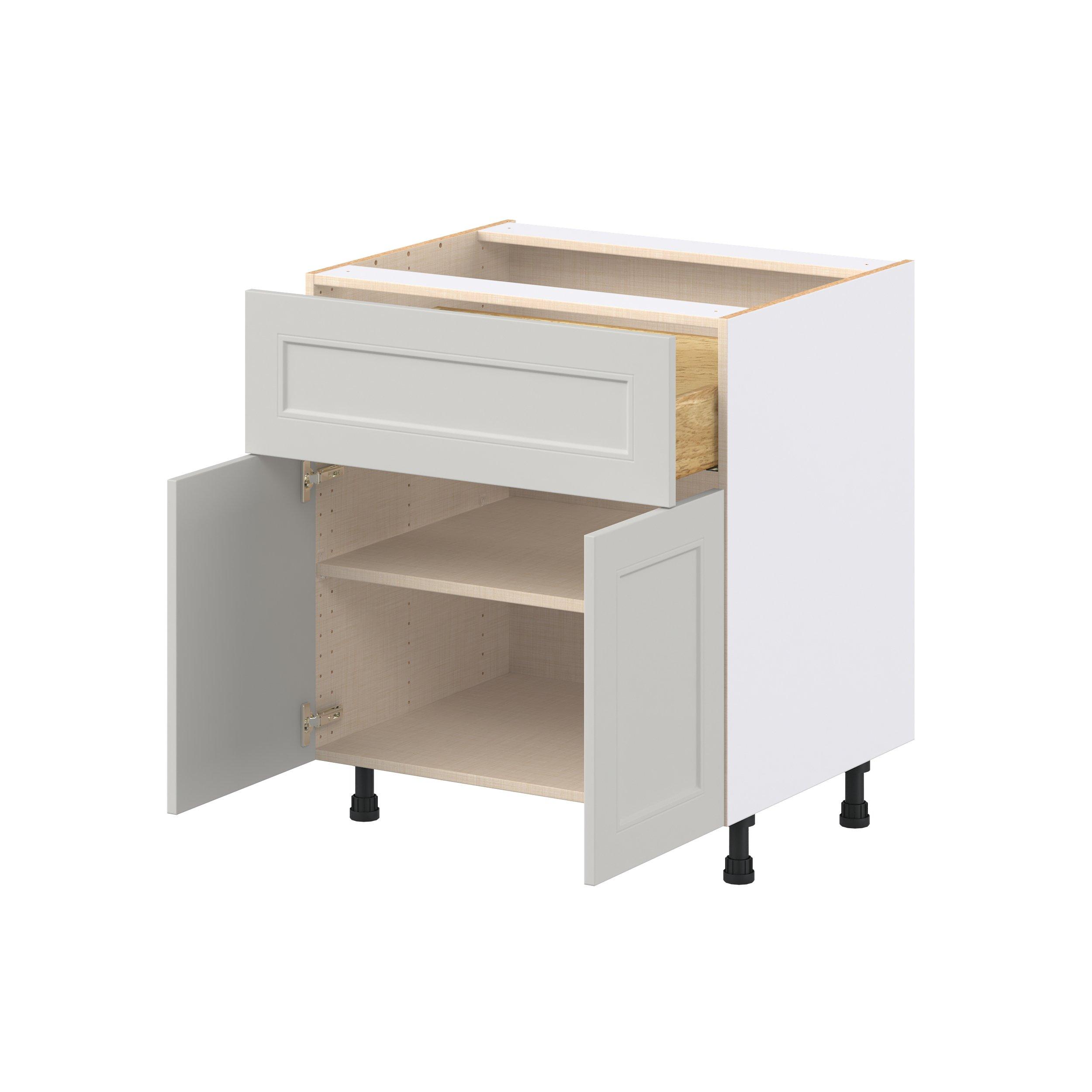 Lenox 30 in. Painted Light Gray Door and Drawer Base Cabinet