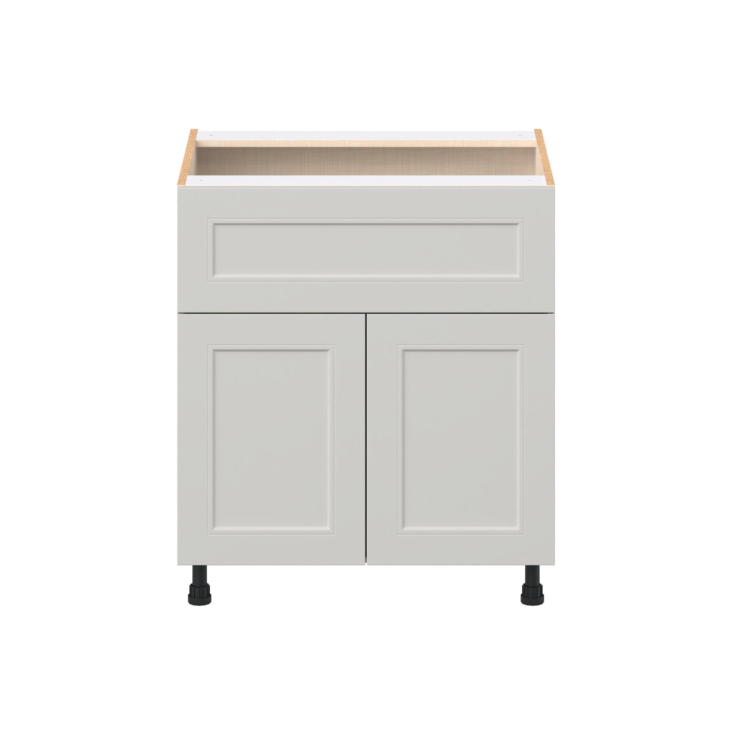 Lenox 30 in. Painted Light Gray Door and Drawer Base Cabinet
