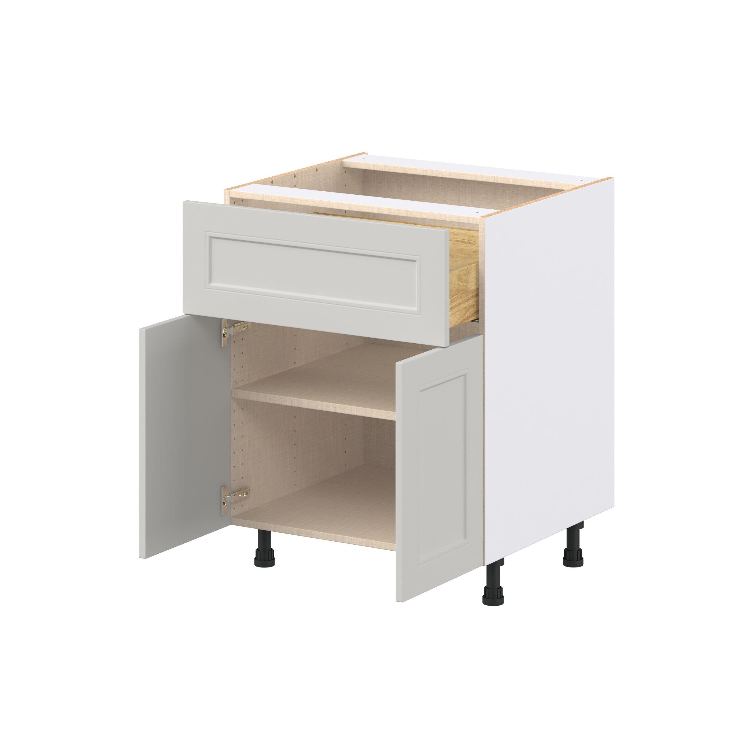 Lenox 27 in. Painted Light Gray Door and Drawer Base Cabinet
