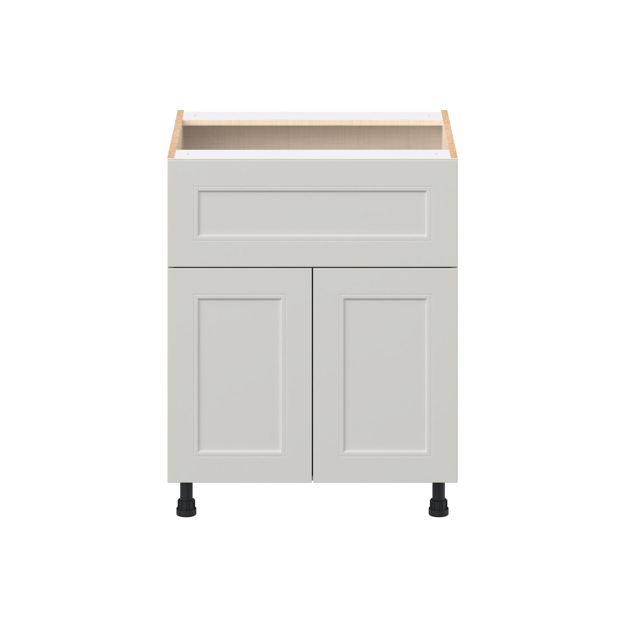 Lenox 27 in. Painted Light Gray Door and Drawer Base Cabinet