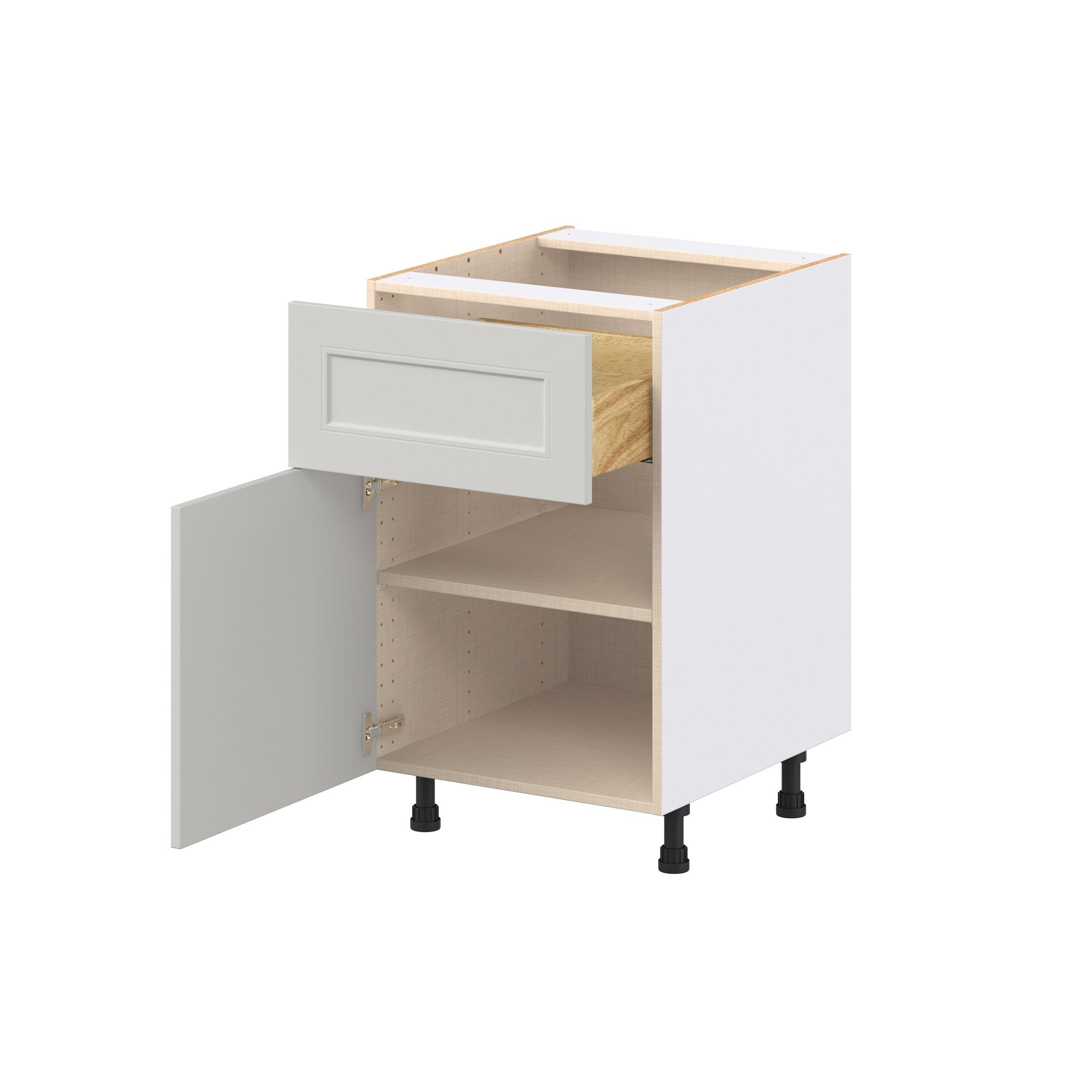 Lenox 21 in. Painted Light Gray Door and Drawer Base Cabinet