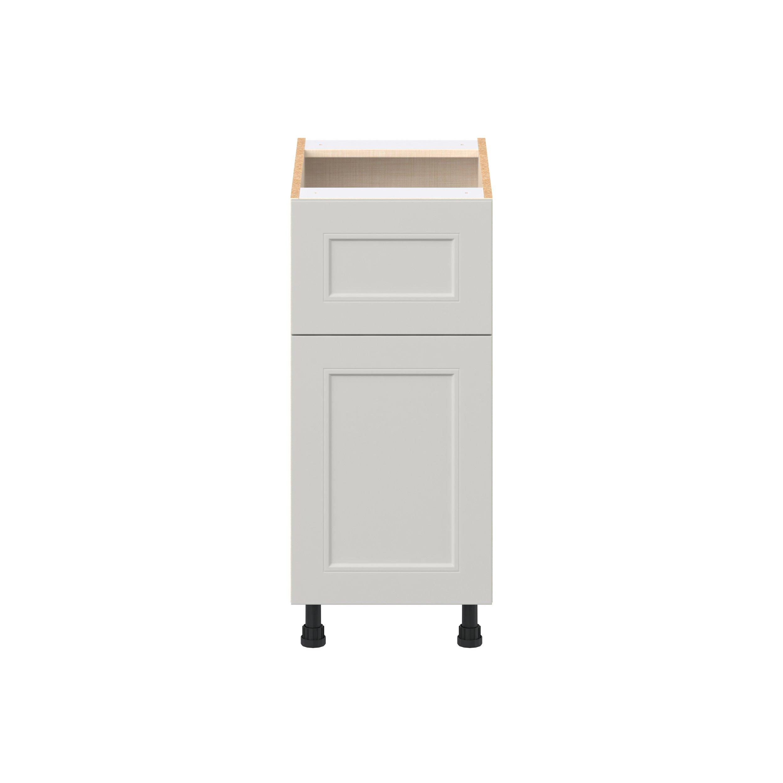 Lenox 15 in. Painted Light Gray Door and Drawer Base Cabinet