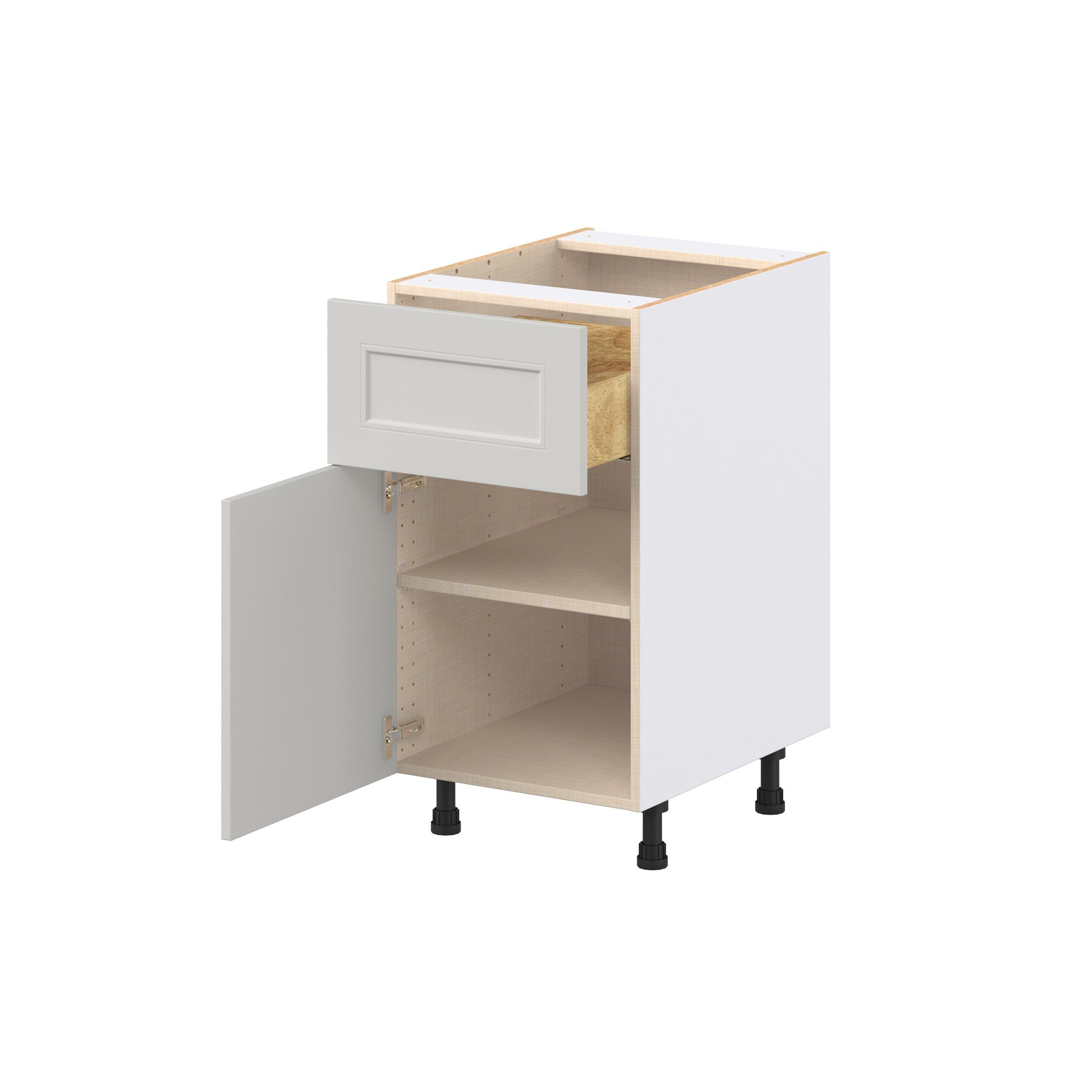 Lenox 18 in. Painted Light Gray Door and Drawer Base Cabinet