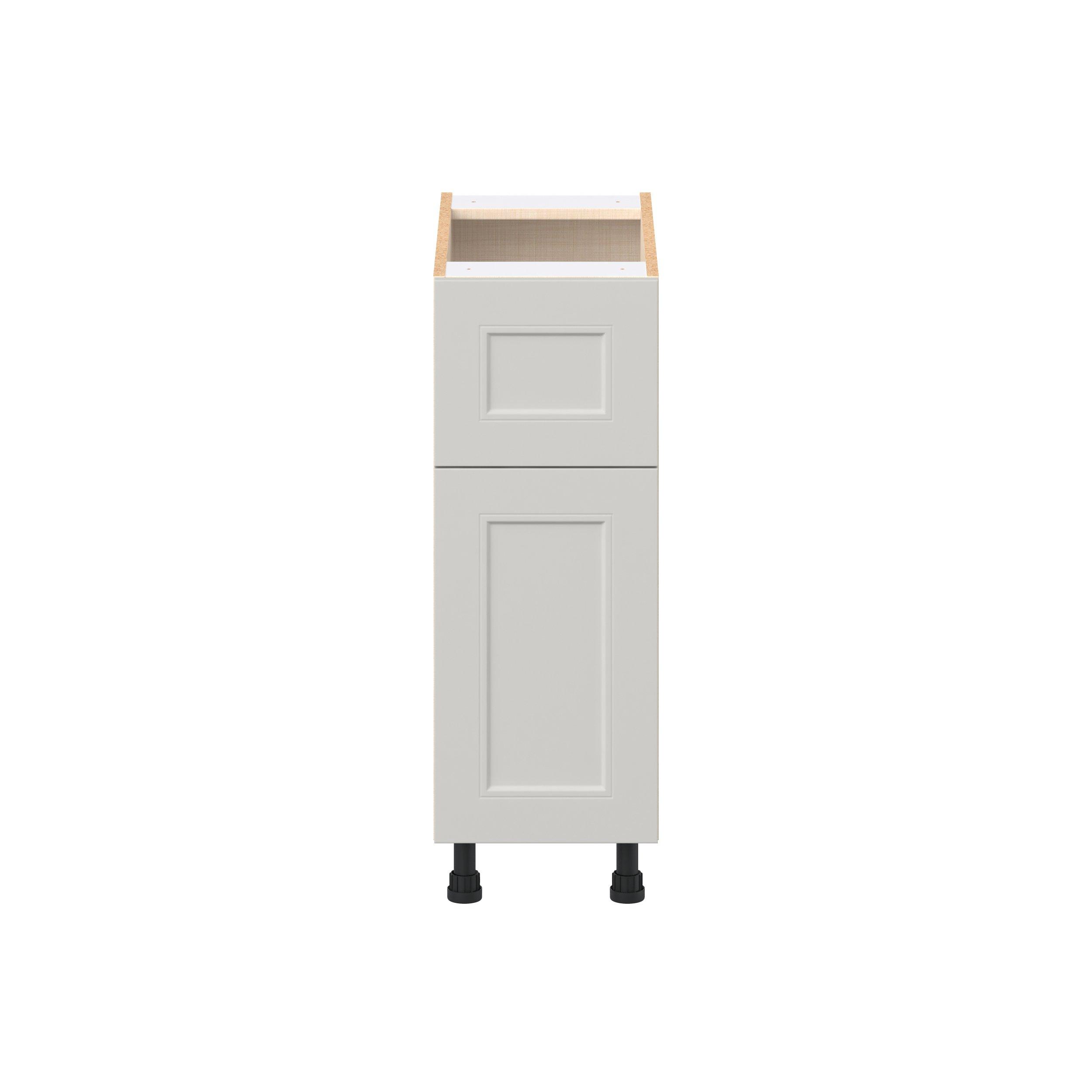 Lenox 12 in. Painted Light Gray Door and Drawer Base Cabinet