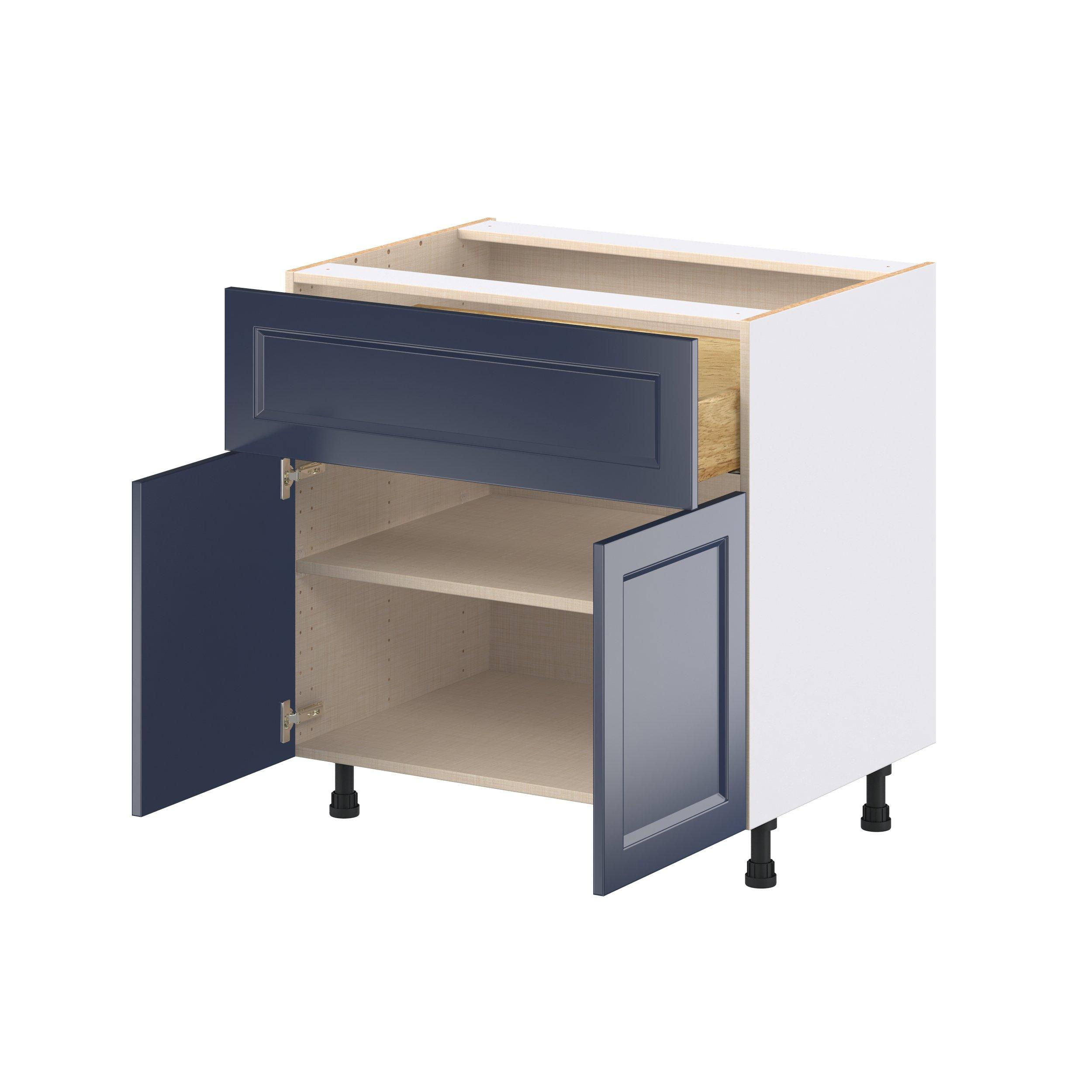 Peachtree 33 in. Painted Midnight Blue Door and Drawer Base Cabinet
