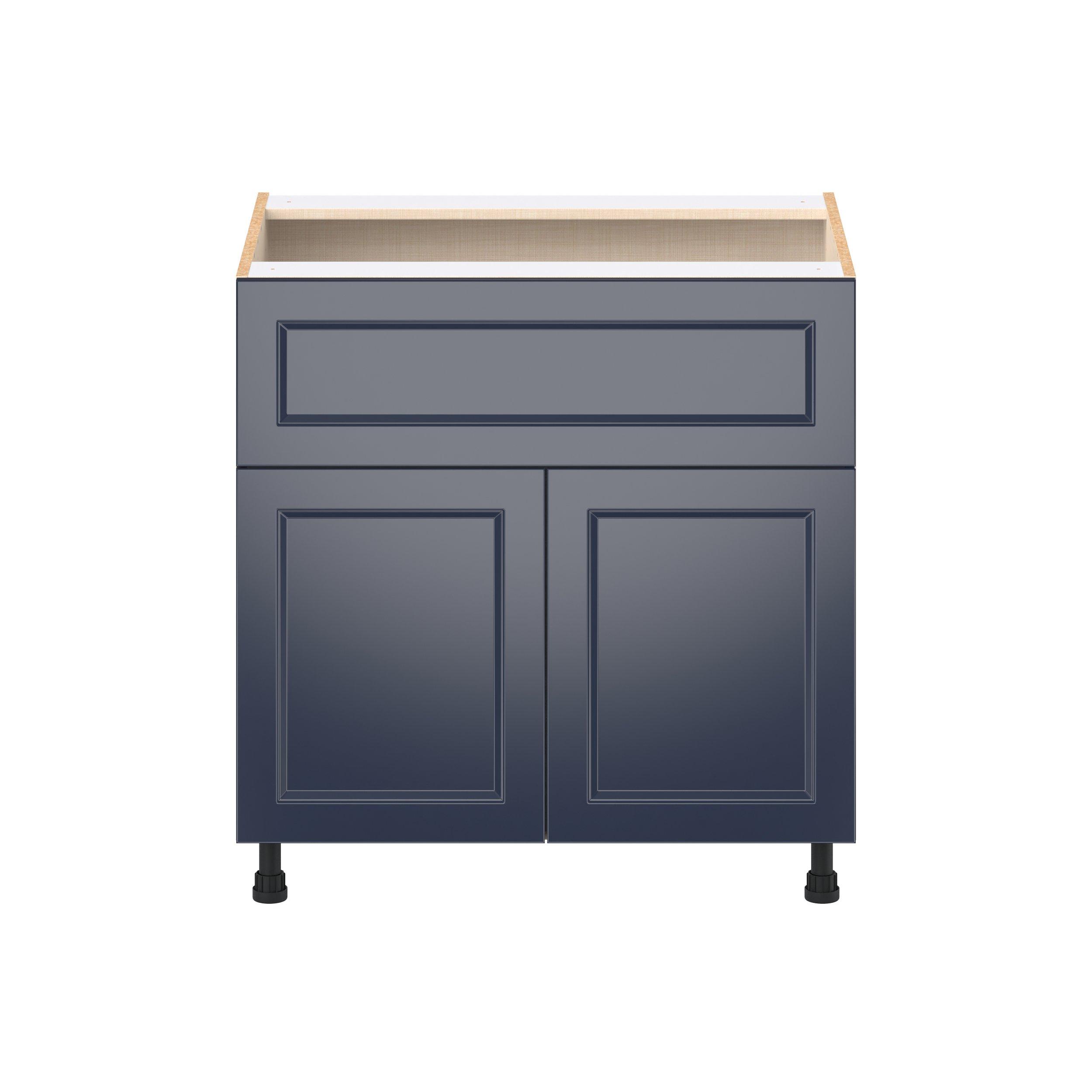Peachtree 33 in. Painted Midnight Blue Door and Drawer Base Cabinet