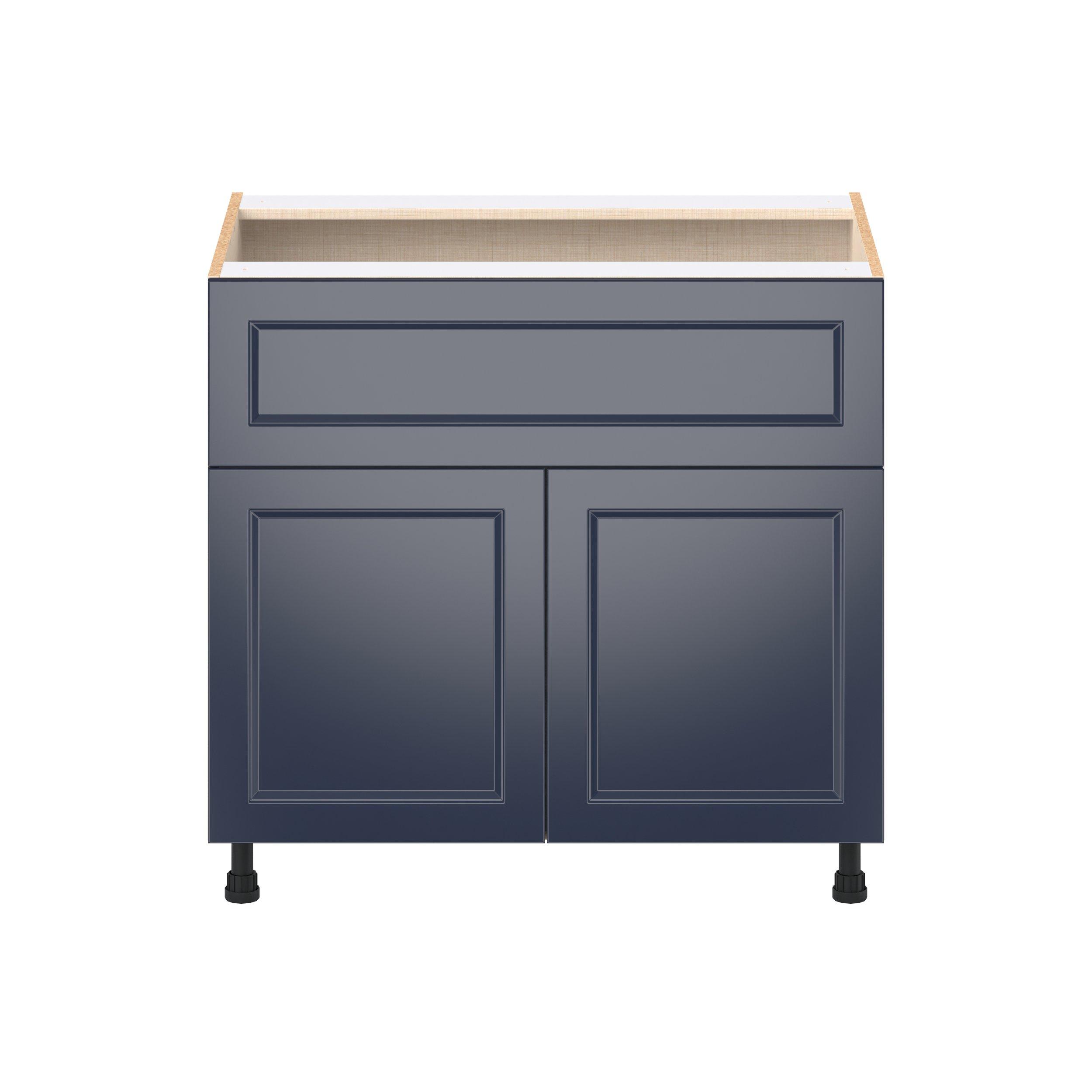 Peachtree 36 in. Painted Midnight Blue Door and Drawer Base Cabinet