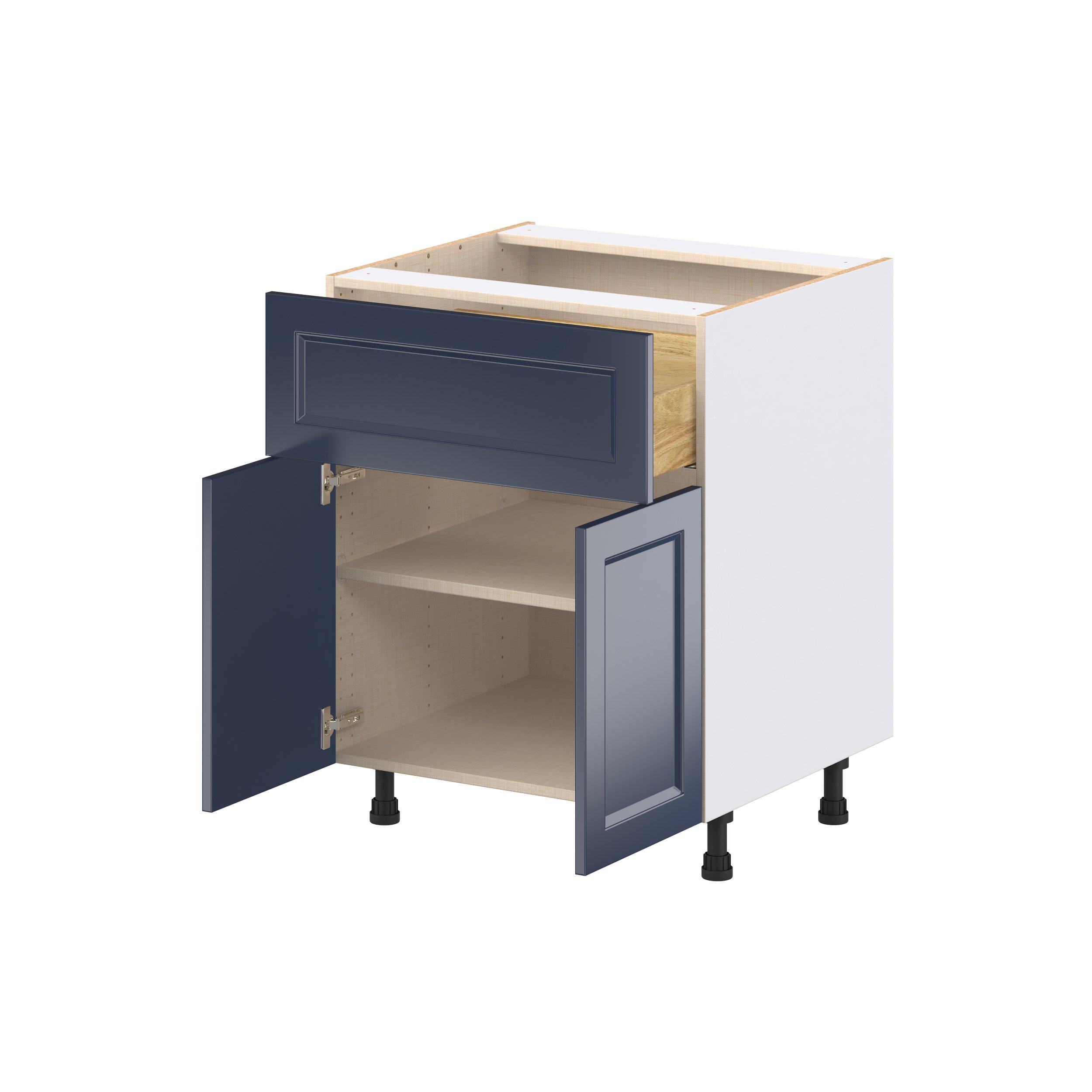Peachtree 27 in. Painted Midnight Blue Door and Drawer Base Cabinet