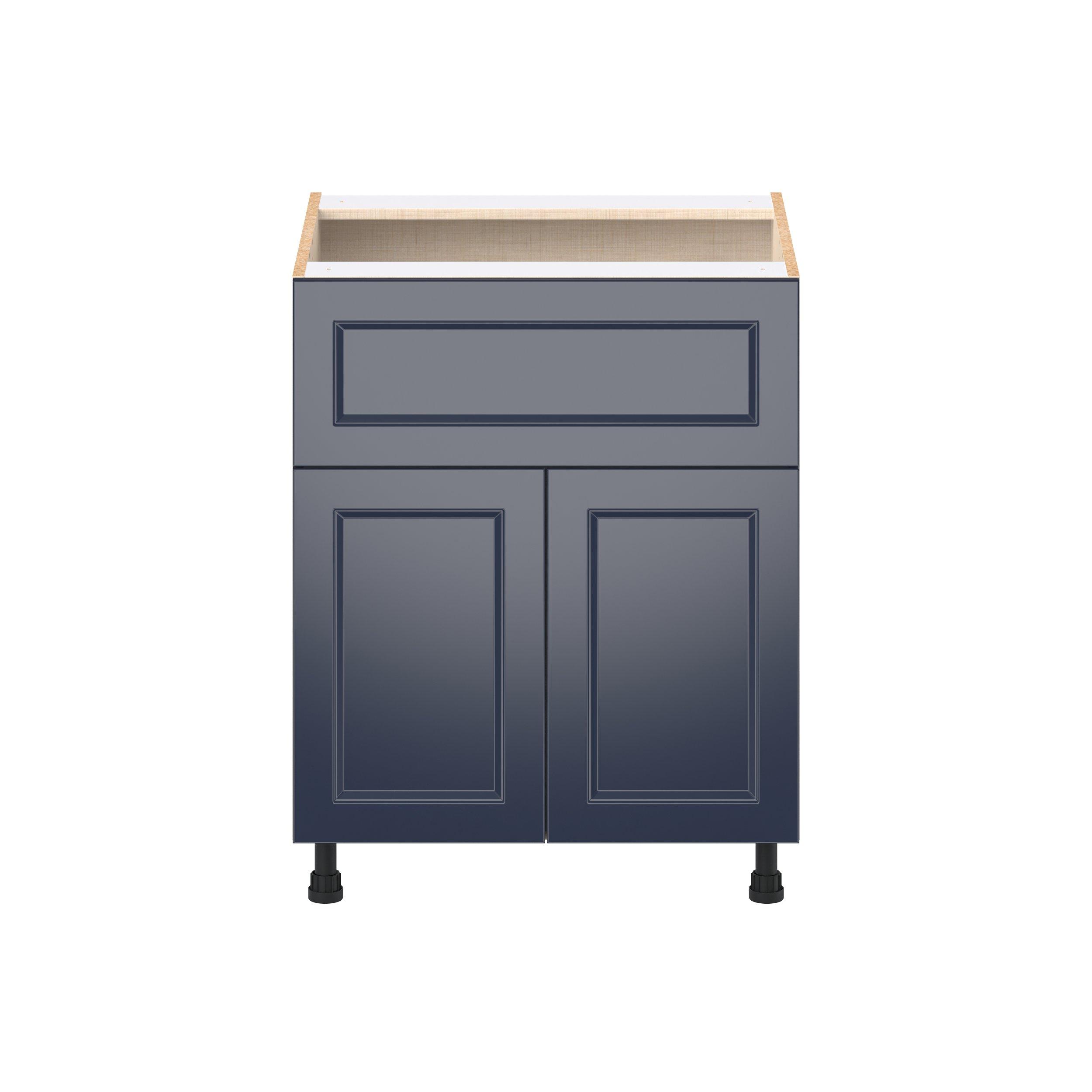 Peachtree 27 in. Painted Midnight Blue Door and Drawer Base Cabinet