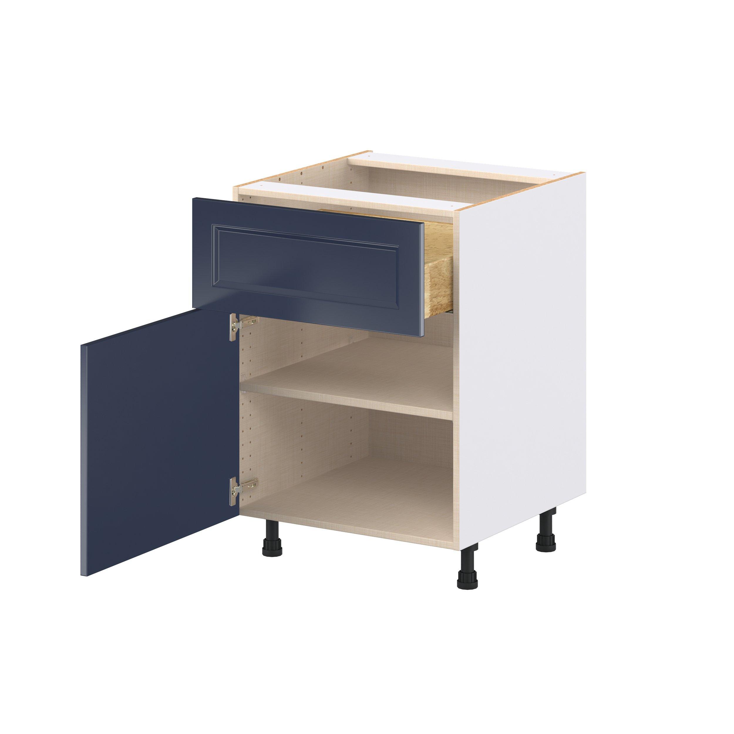 Peachtree 24 in. Painted Midnight Blue Door and Drawer Base Cabinet