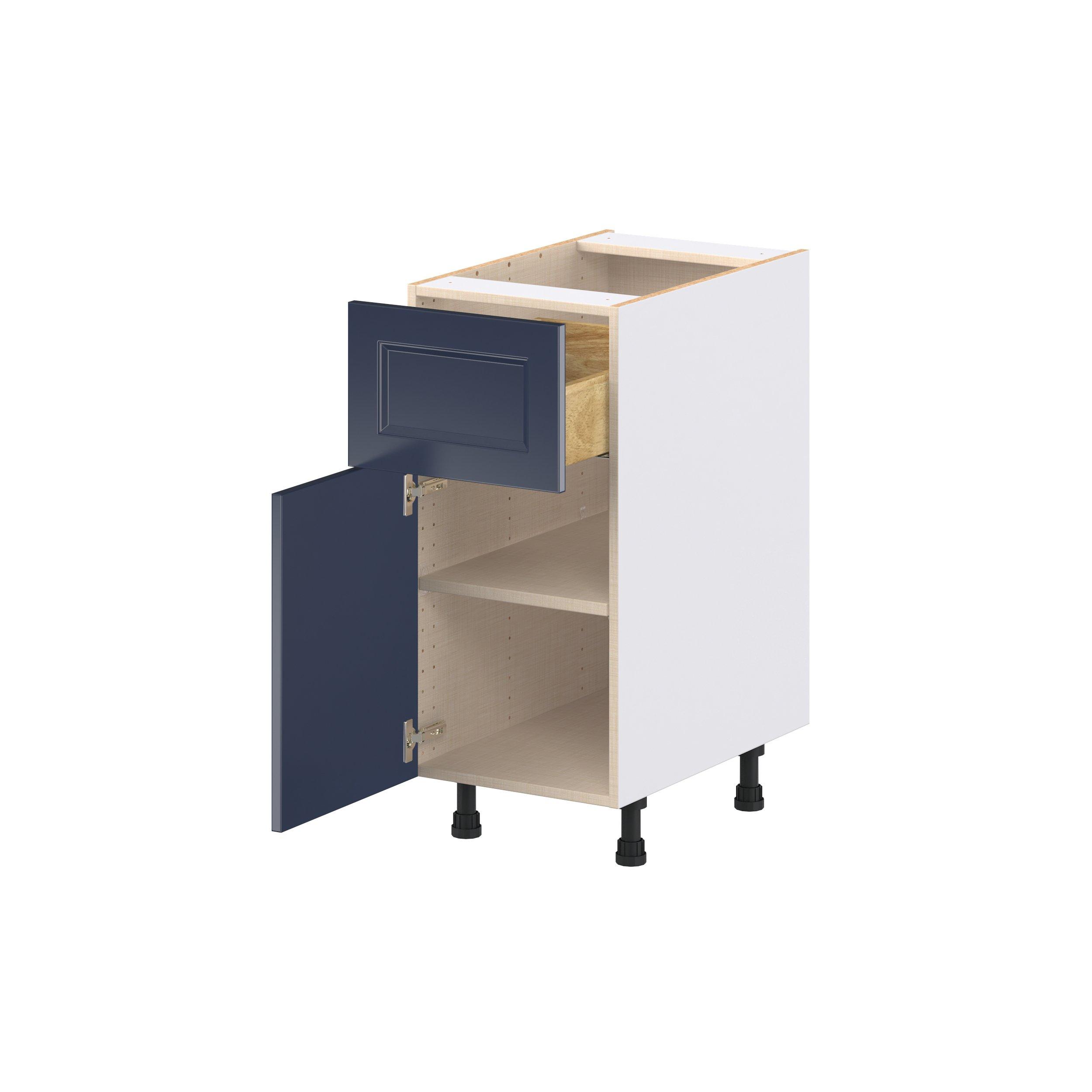 Peachtree 15 in. Painted Midnight Blue Door and Drawer Base Cabinet